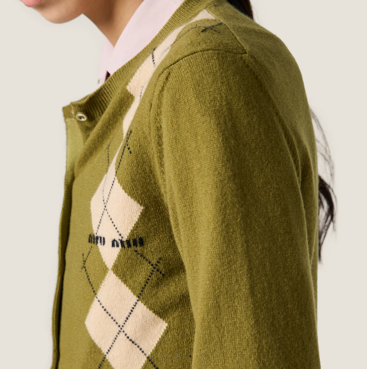 Miu Miu-Fern Green Cashmere Cardigan-42 | Retail Price: $2400