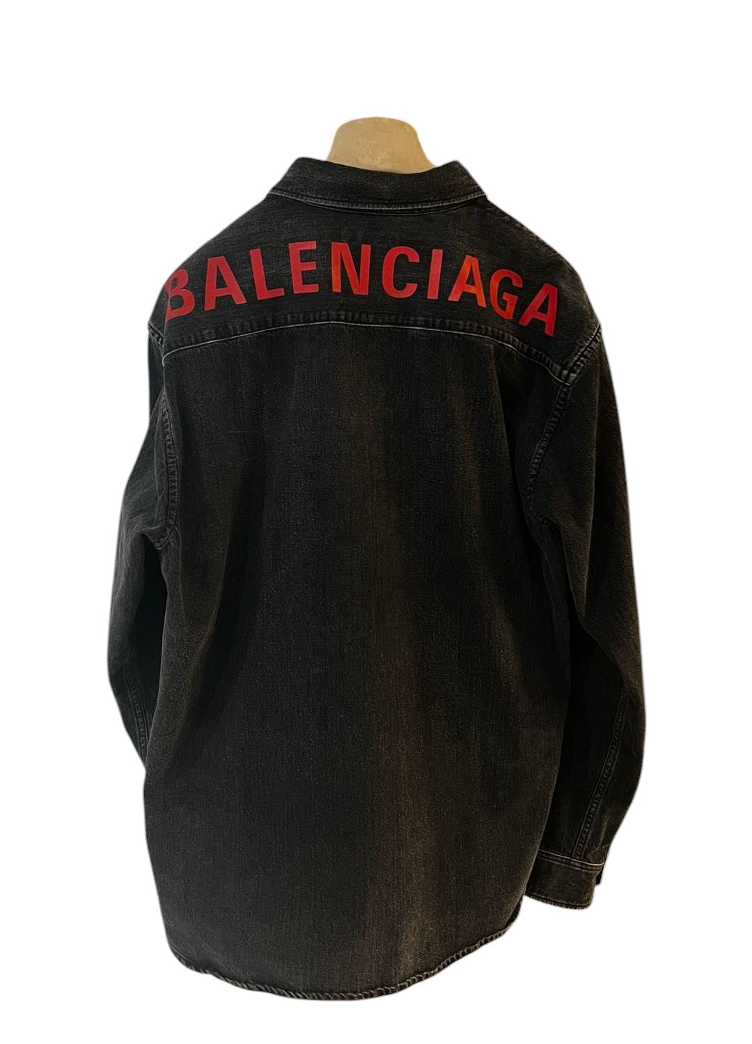 Balenciaga Black Logo Denim Shirt