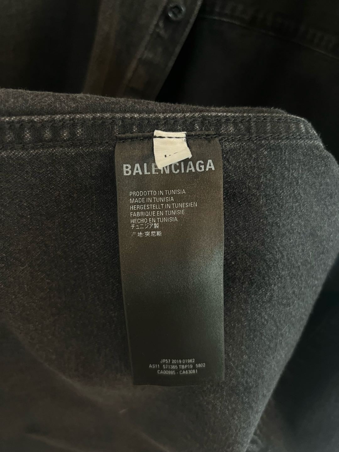 Balenciaga Black Logo Denim Shirt