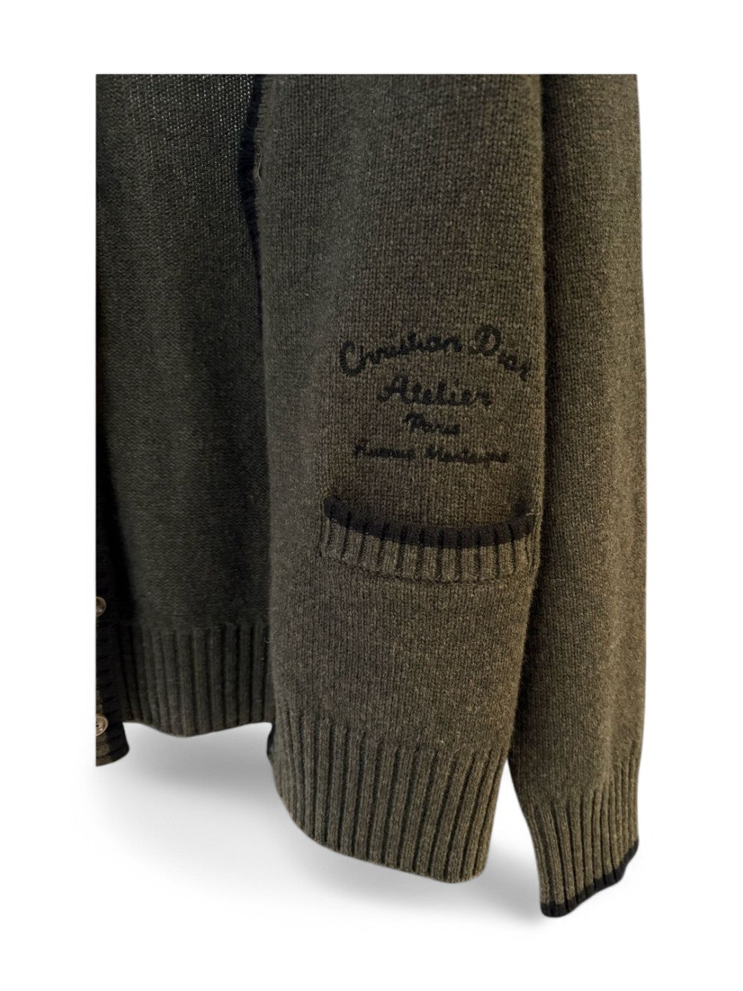 Dior Olive Green Wool Cardigan