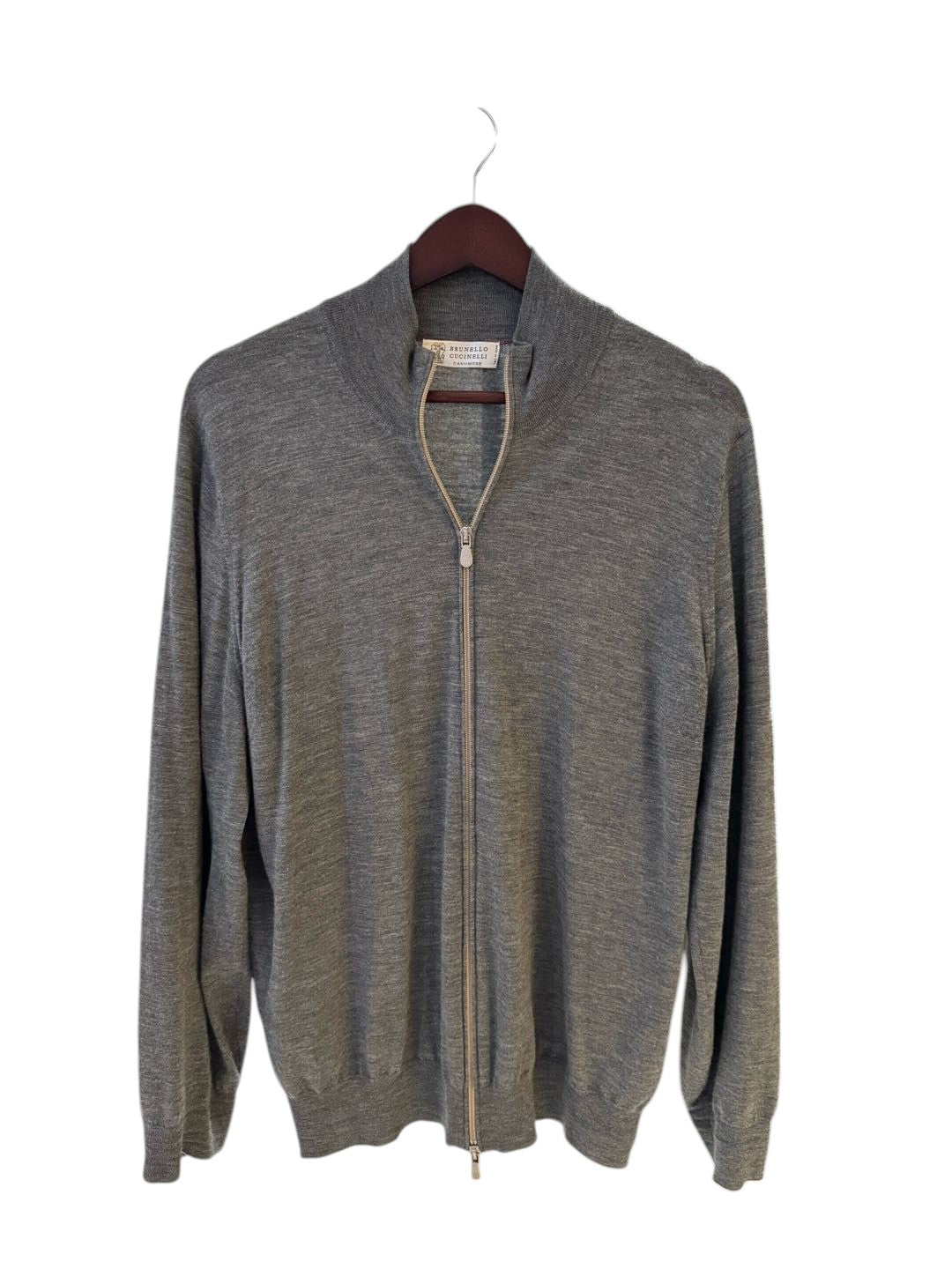 Brunello Cucinelli Cashmere-Silk Blend Zip Knit Jacket