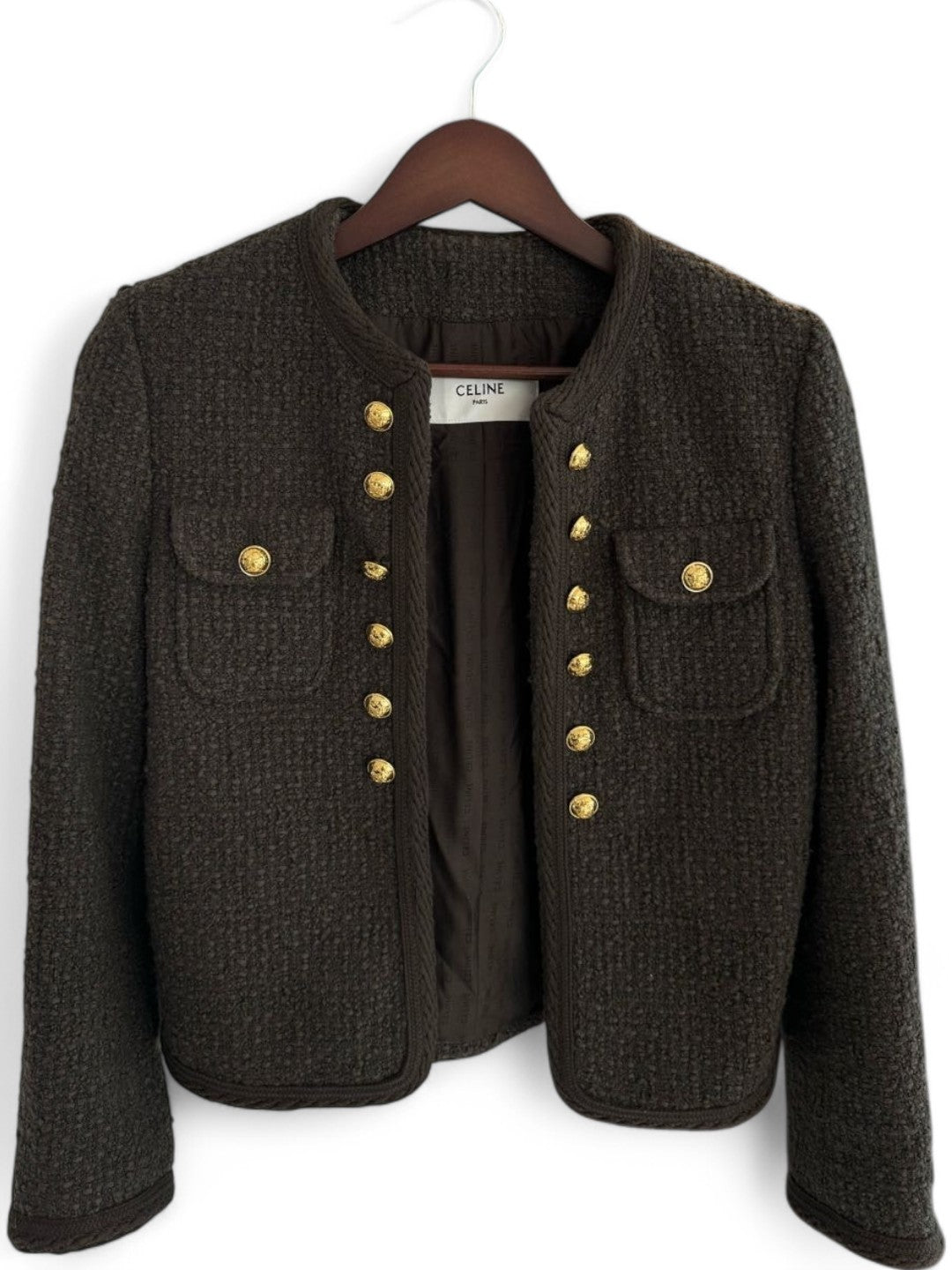 CELINE Paris Wool Bouclé Military Jacket