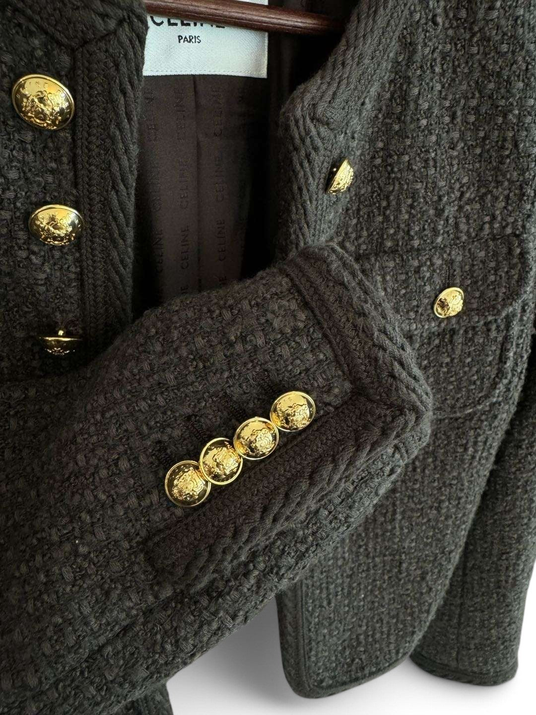 CELINE Paris Wool Bouclé Military Jacket
