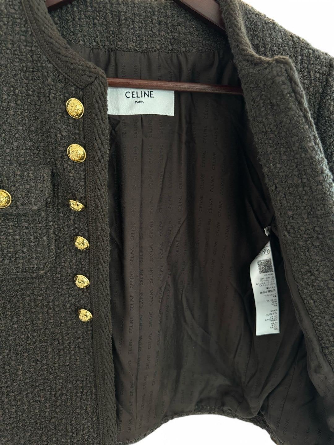 CELINE Paris Wool Bouclé Military Jacket