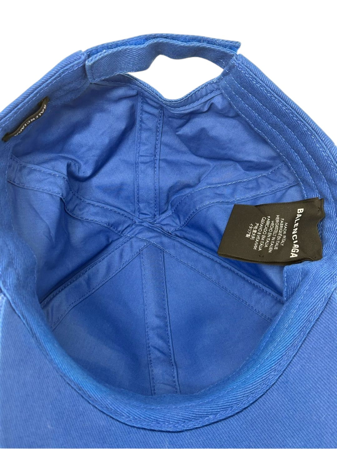 Balenciaga Blue Embroidered Baseball Cap