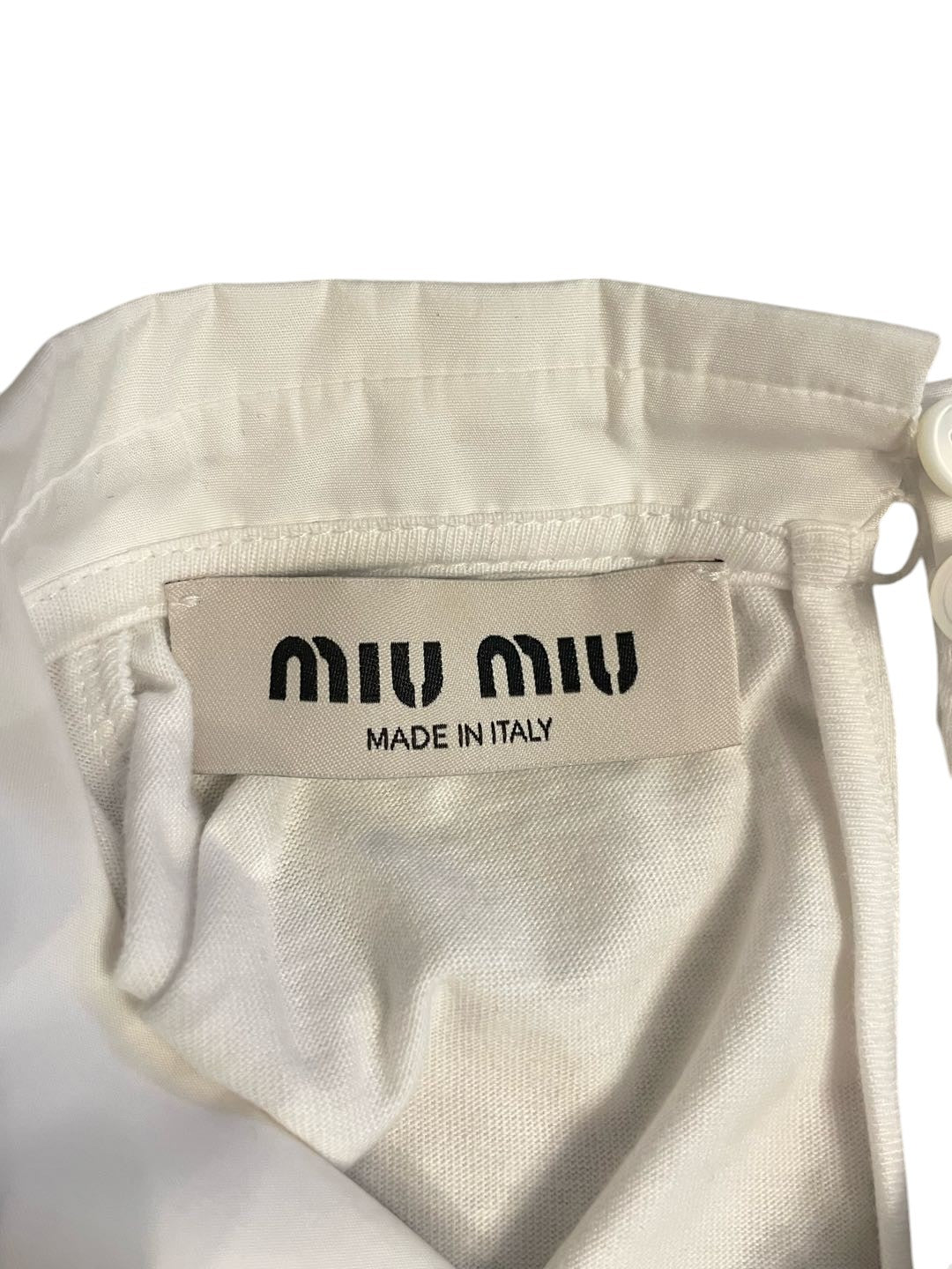 Miu Miu Cream Peter Pan Collar Top