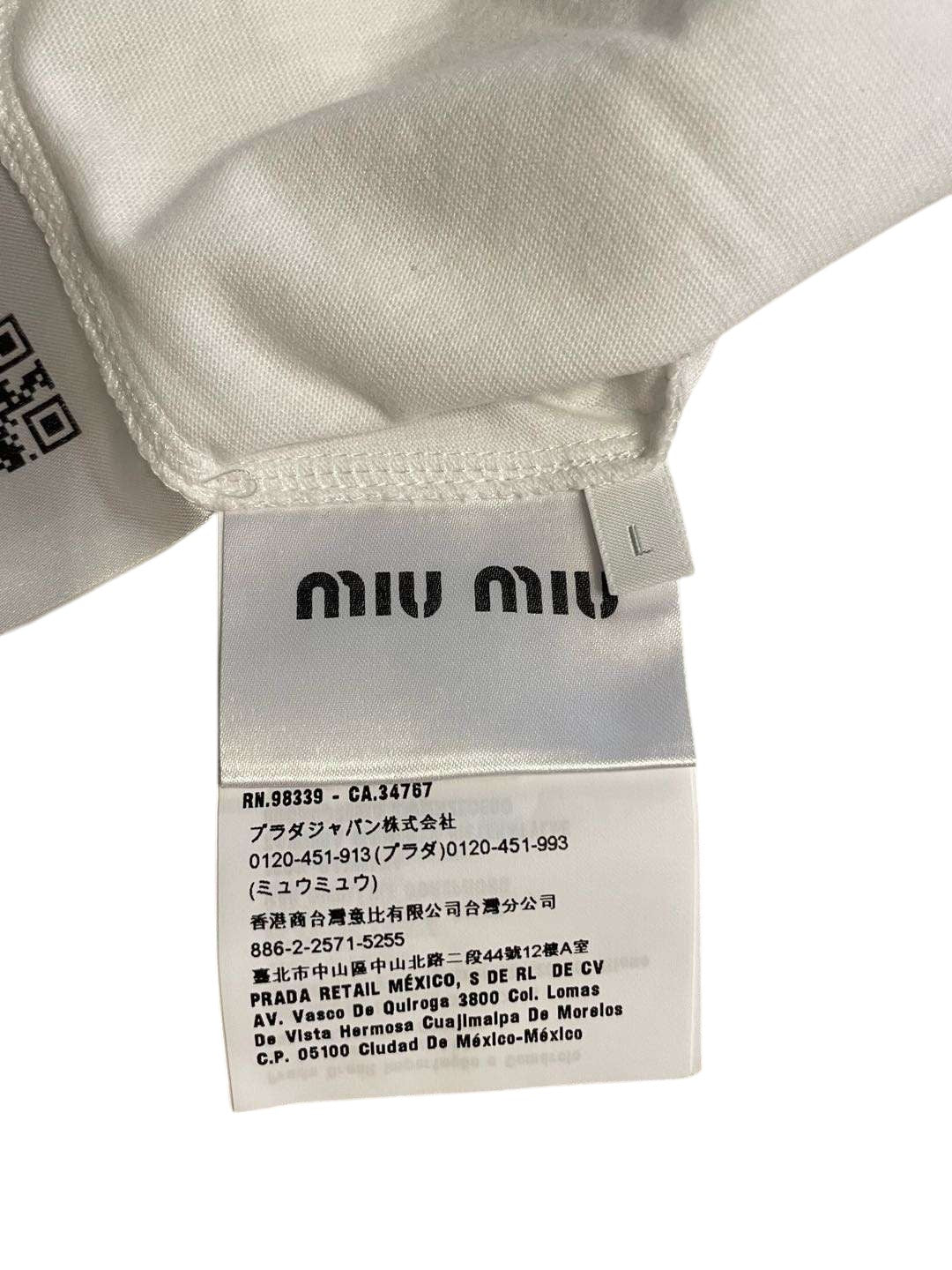 Miu Miu Cream Peter Pan Collar Top