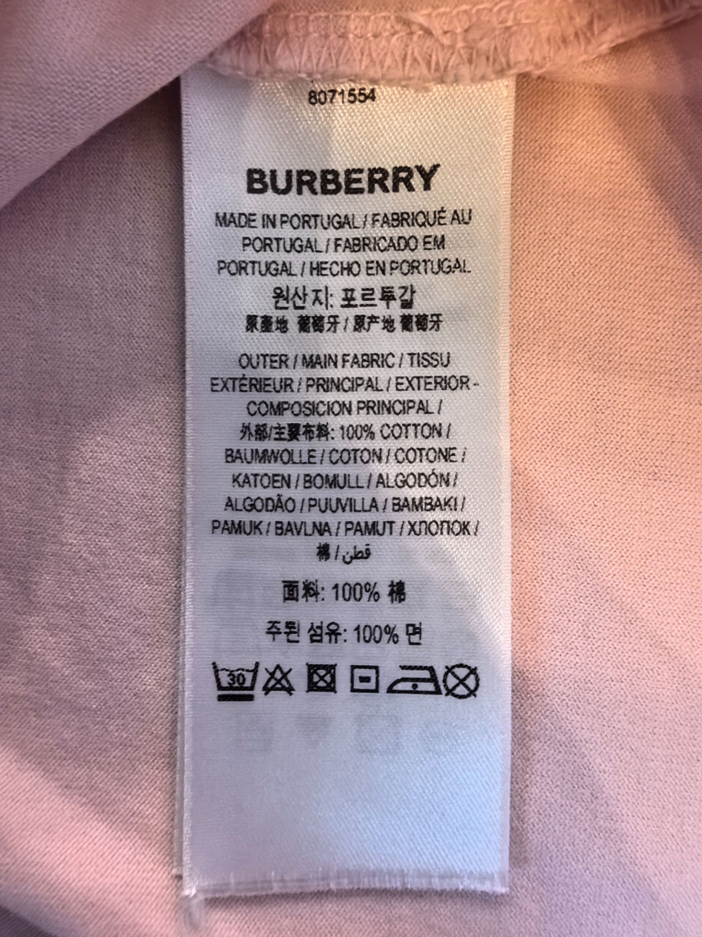 Burberry Pink Crest Logo T-Shirt