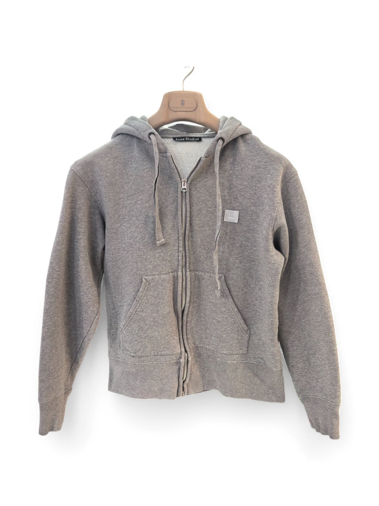 Acne Studios Zip-Up Hoodie in Faded Grey – Retail Price: $348
