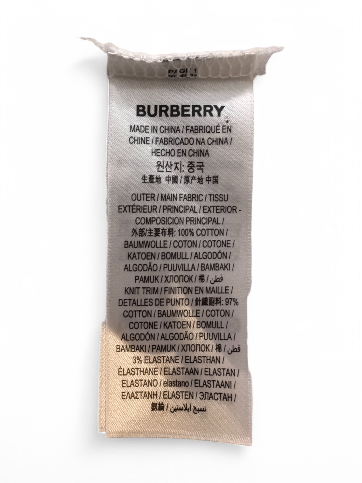 Burberry White Monogram Logo Cotton T-Shirt