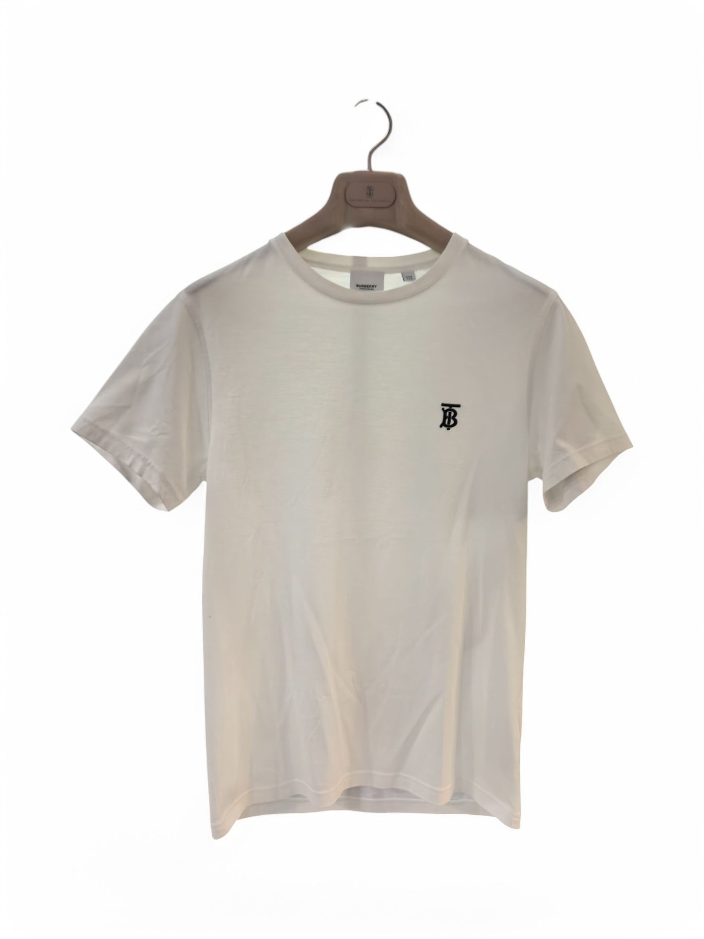 Burberry White Monogram Logo Cotton T-Shirt