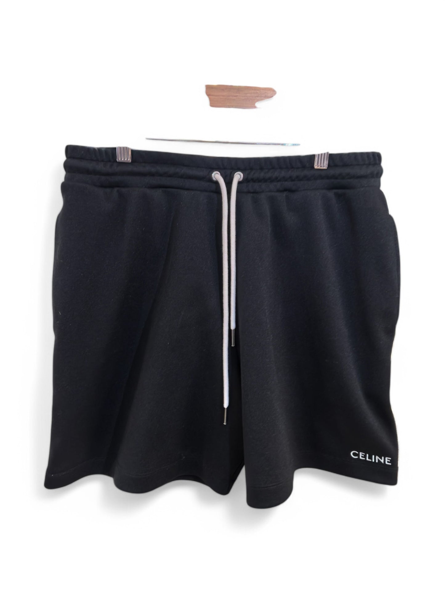 Celine Men's Cotton Fleece Shorts with Logo Embroidery – Retail Price: $790