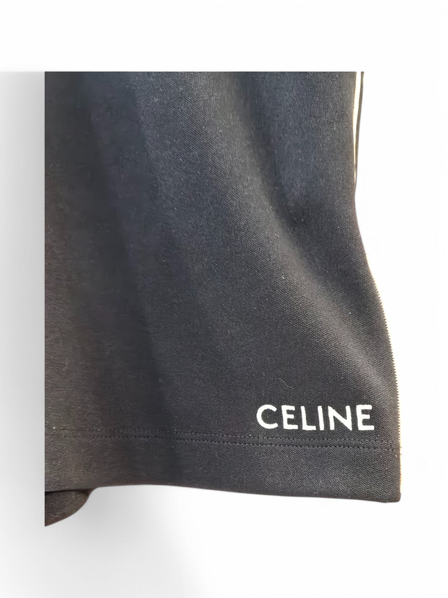 Celine Men's Cotton Fleece Shorts with Logo Embroidery – Retail Price: $790