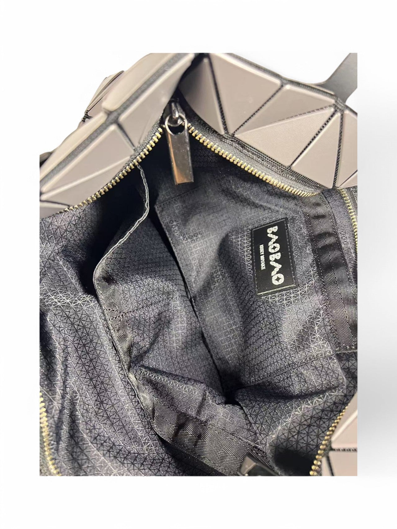 BAO BAO ISSEY MIYAKE Silver-Grey Geometric Tote Bag