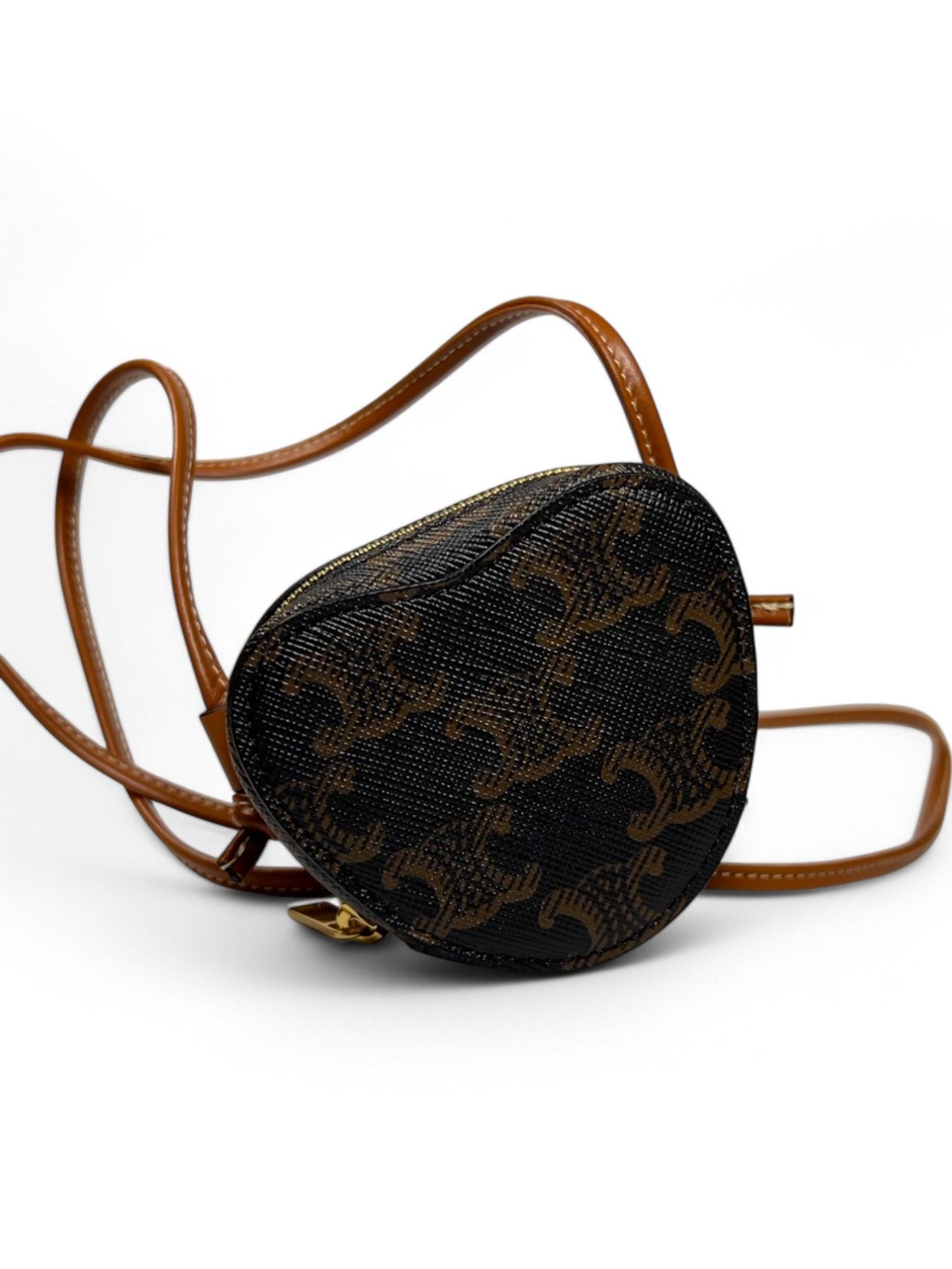 Celine Mini Heart Triomphe Canvas Coin & Earphone Pouch