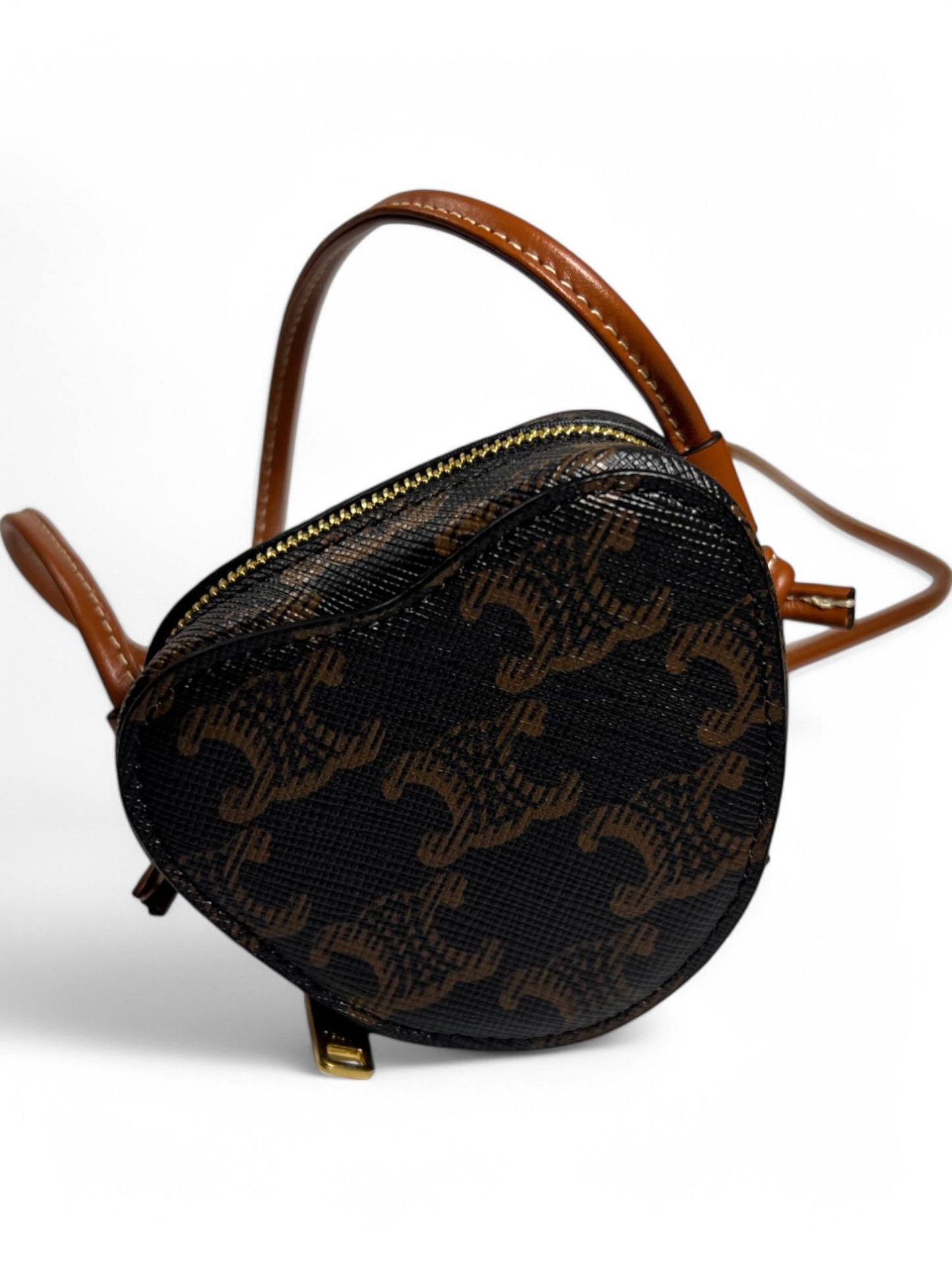 Celine Mini Heart Triomphe Canvas Coin & Earphone Pouch