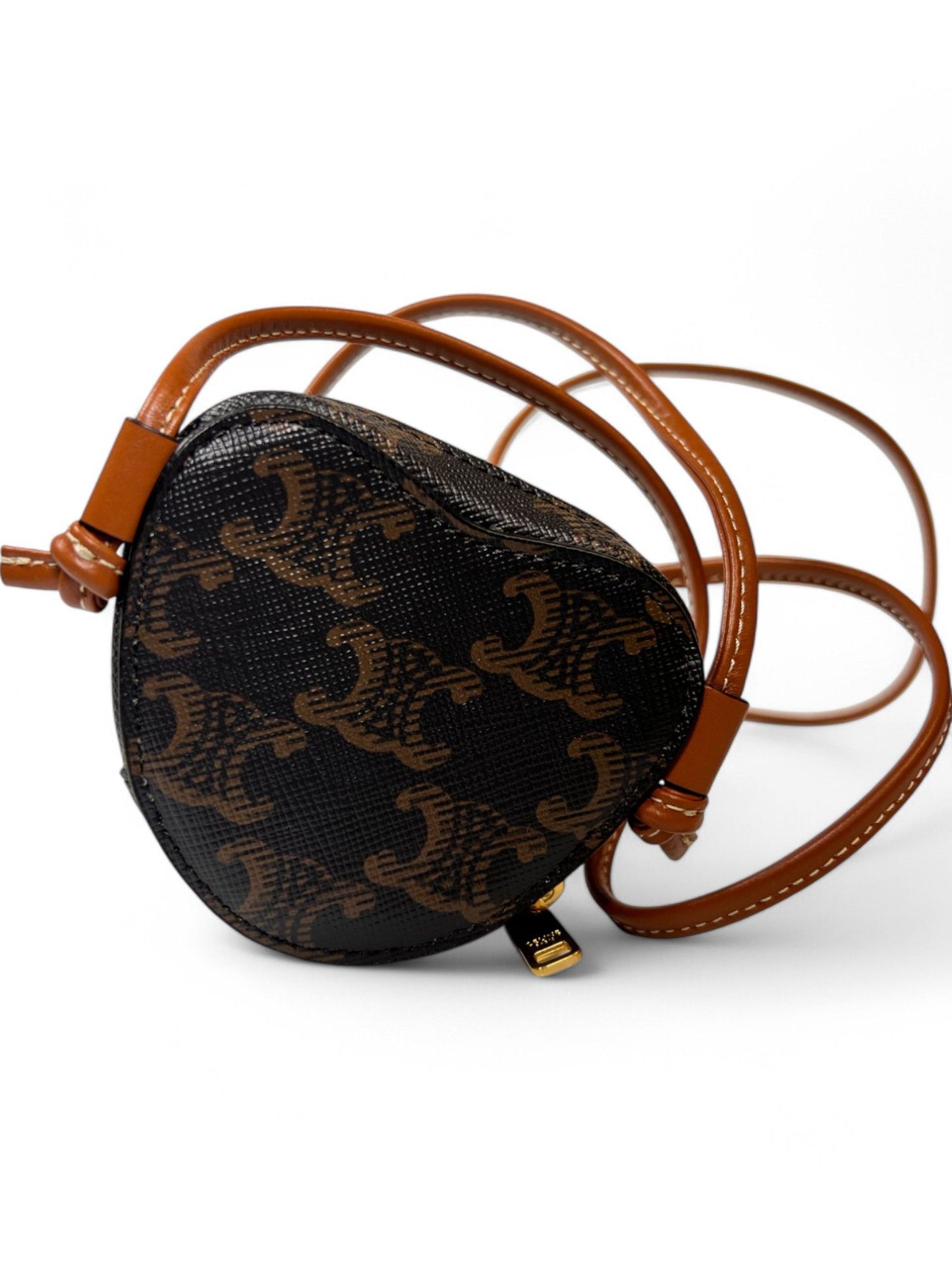 Celine Mini Heart Triomphe Canvas Coin & Earphone Pouch