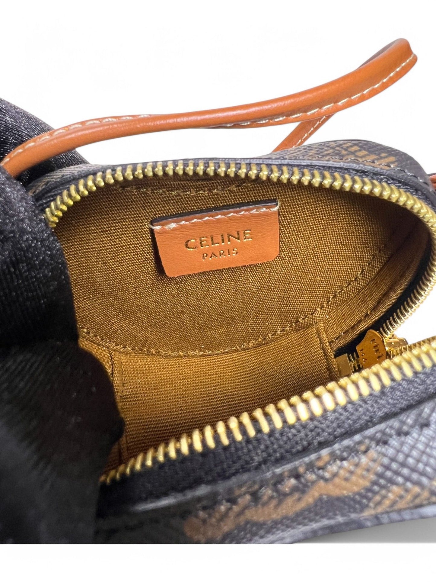 Celine Mini Heart Triomphe Canvas Coin & Earphone Pouch