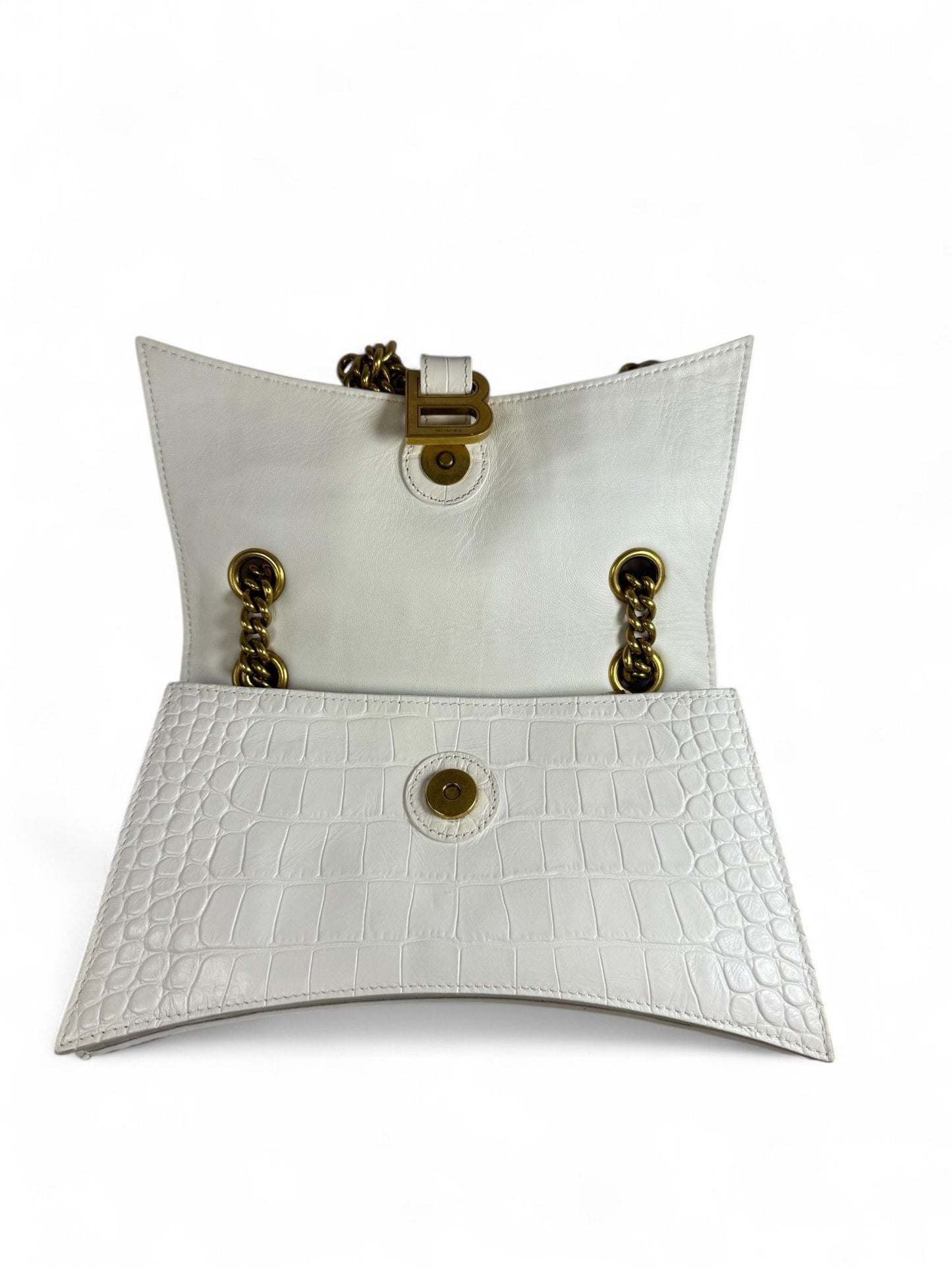 Balenciaga-Crush S Croc Embossed Shoulder Bag