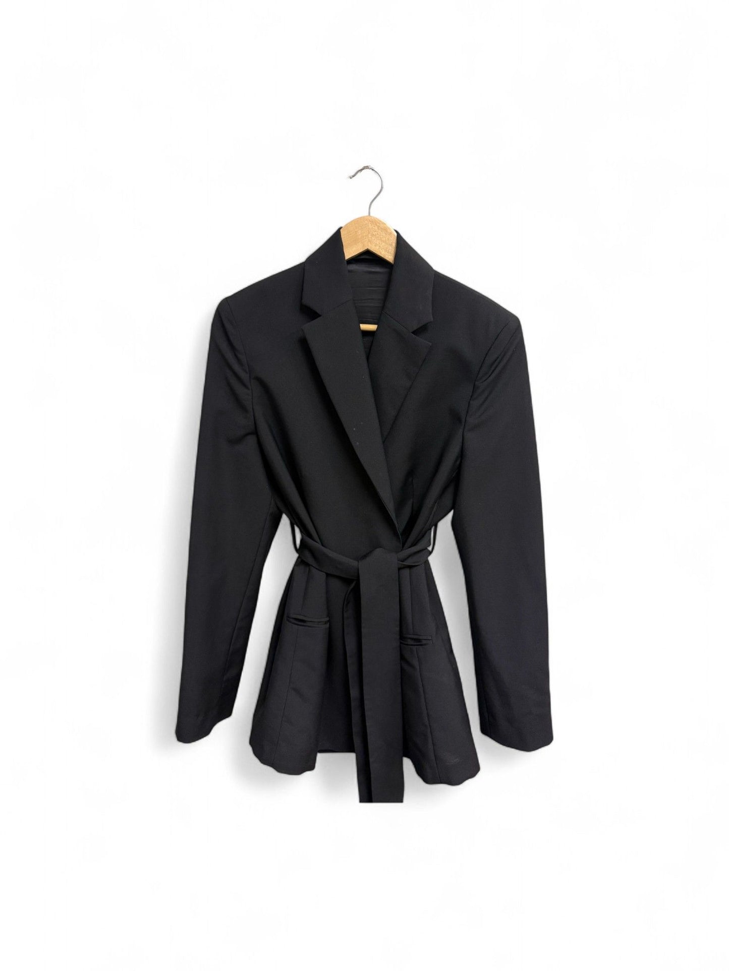 Acne Studios-Black Oversized Belted Blazer-XS
