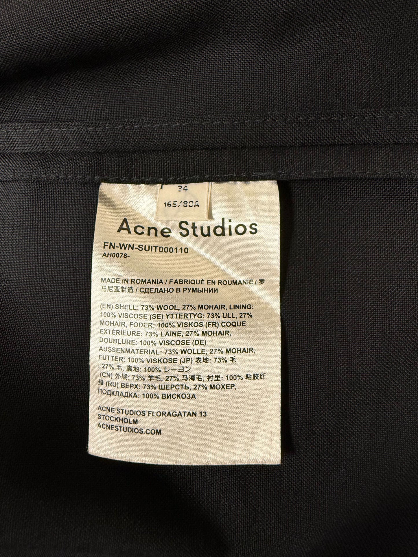 Acne Studios-Black Oversized Belted Blazer-XS