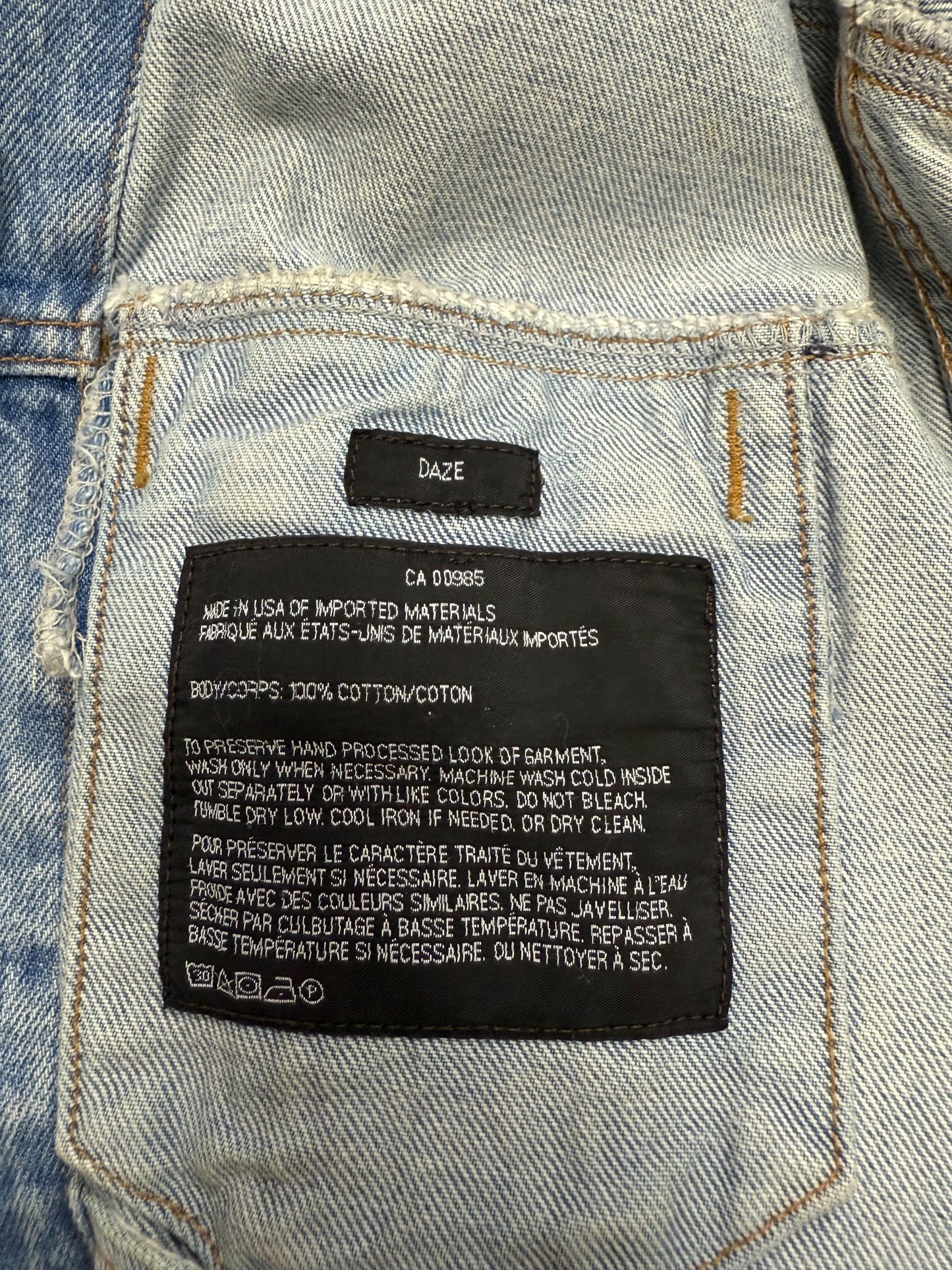 DAZE-Light Wash Vintage Denim Jacket-XS