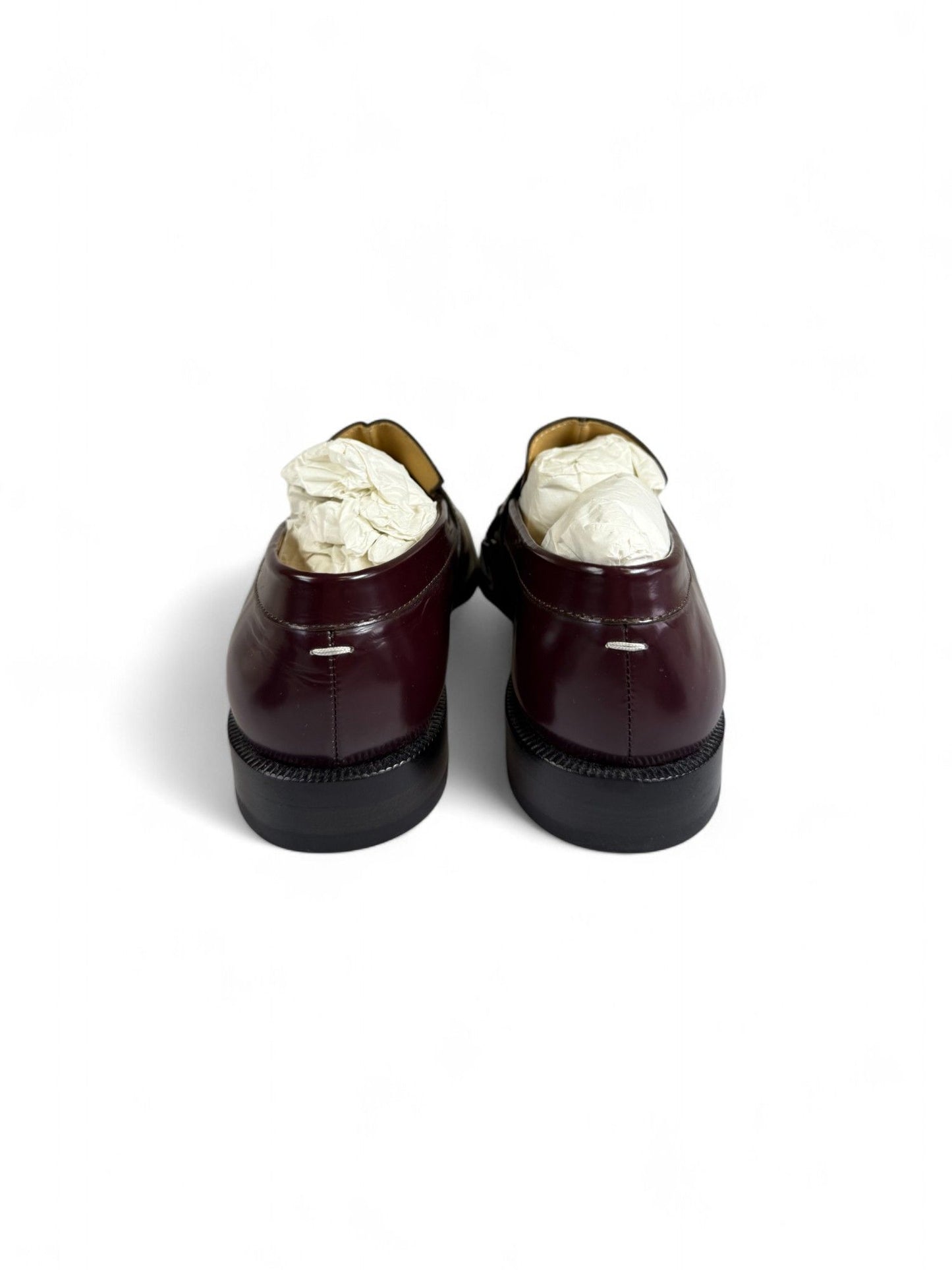 Maison Margiela- Glossy Black Split-Toe Tabi Ankle Boots- 6.5