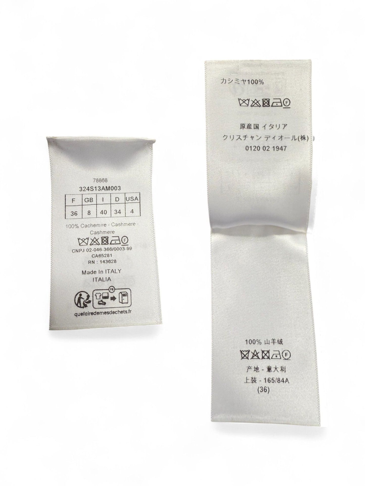 Dior- White Ruffled Short-Sleeve Cashmere Sweater- 36 | Retail Price: $2,250