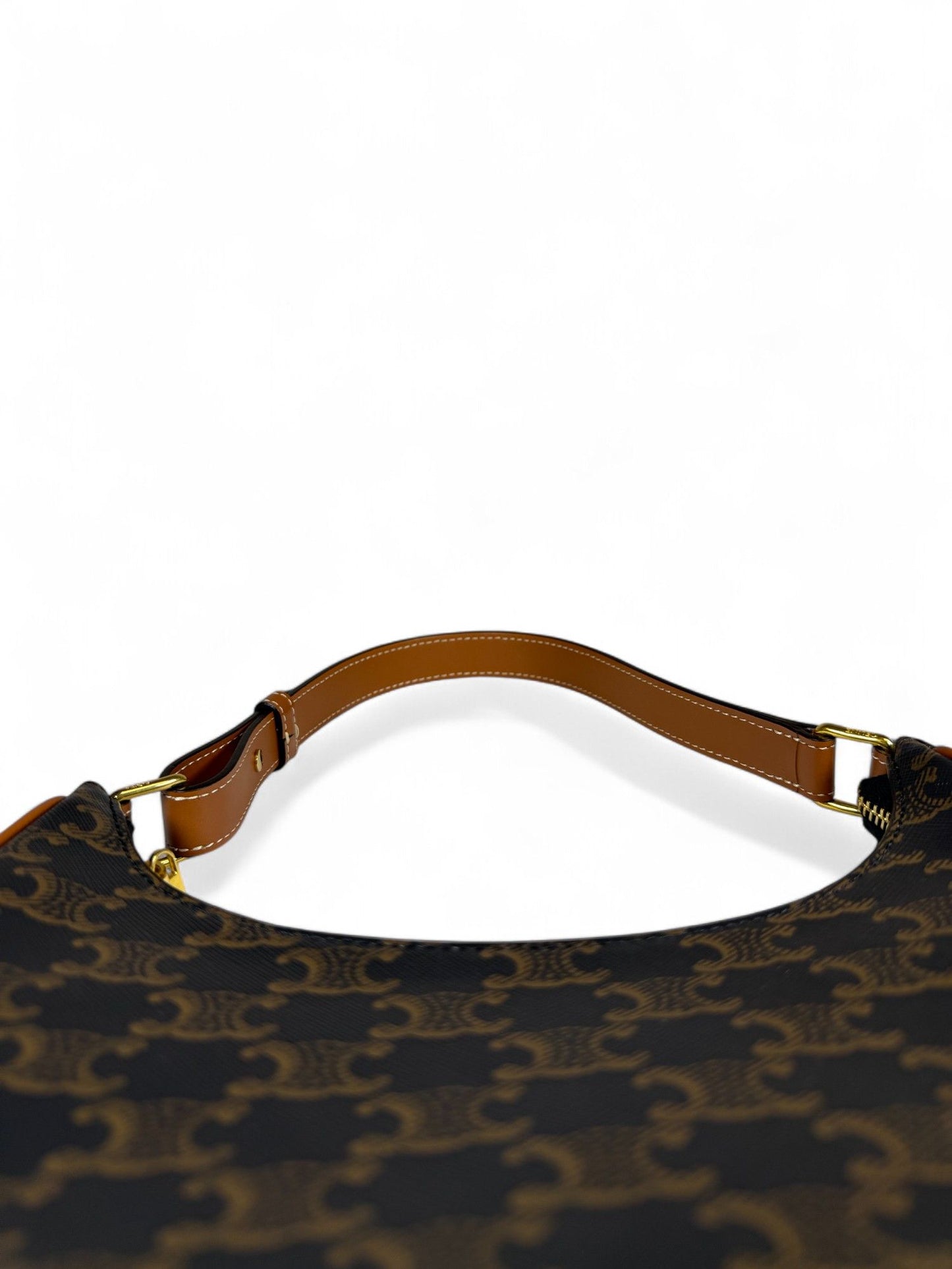 Celine- Dark Blue Triomphe Ava Crescent Bag | Retail Price: $1,900