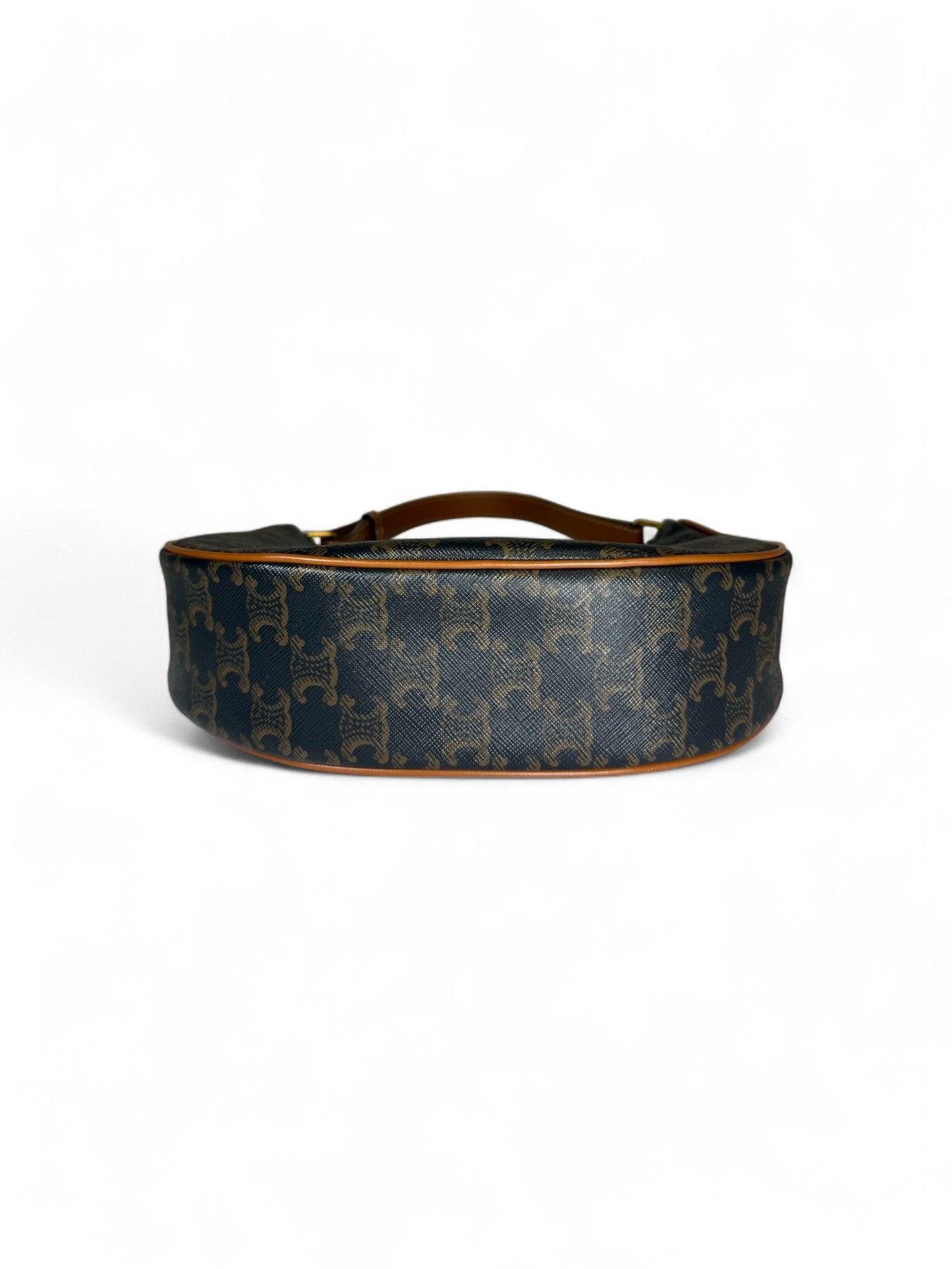 Celine- Dark Blue Triomphe Ava Crescent Bag | Retail Price: $1,900