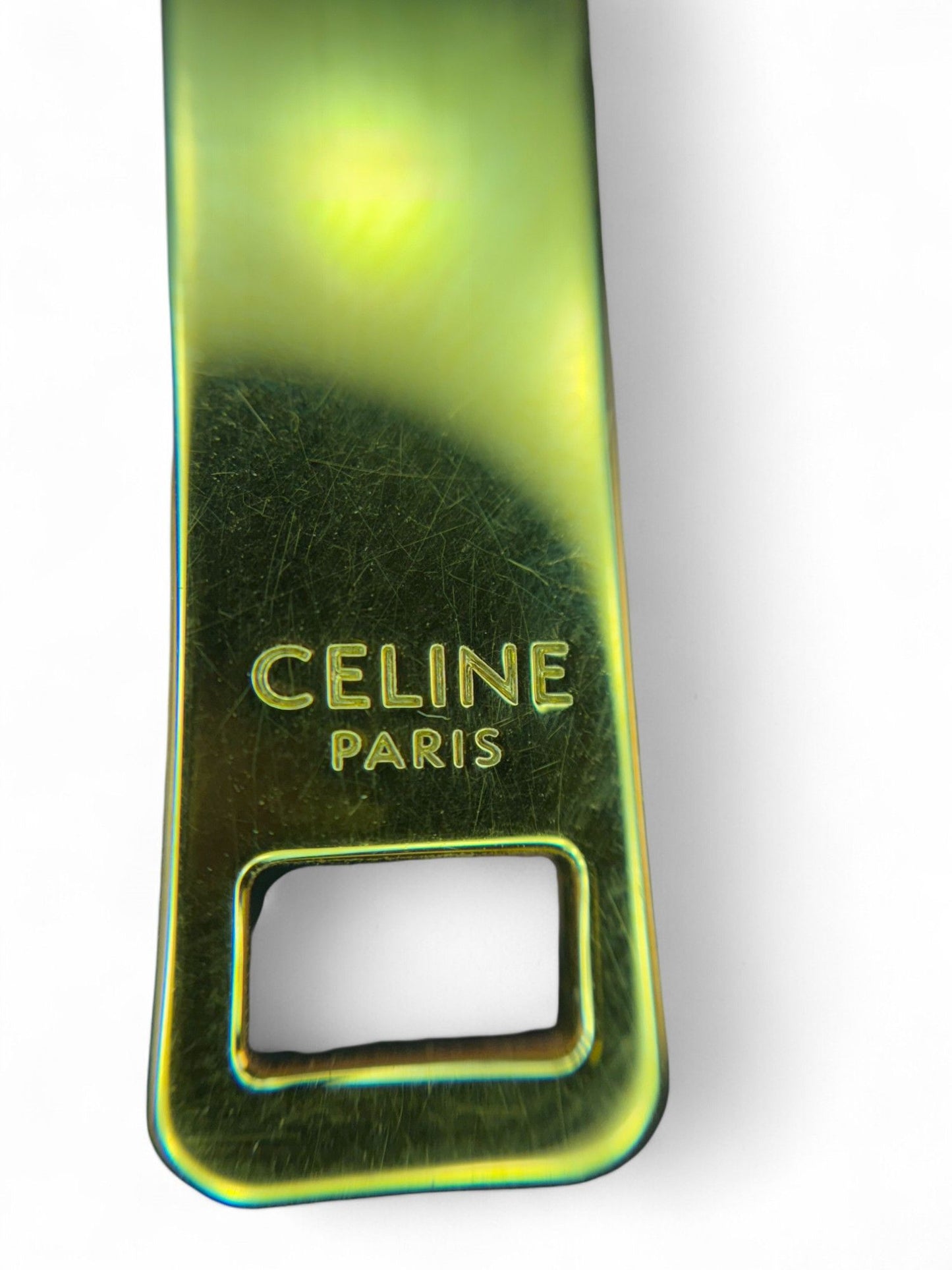 Celine- Dark Blue Triomphe Ava Crescent Bag | Retail Price: $1,900