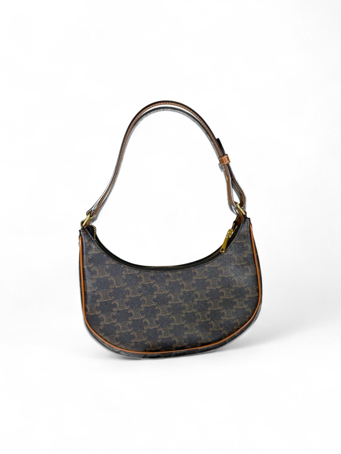 Celine- Dark Blue Triomphe Ava Crescent Bag | Retail Price: $1,900