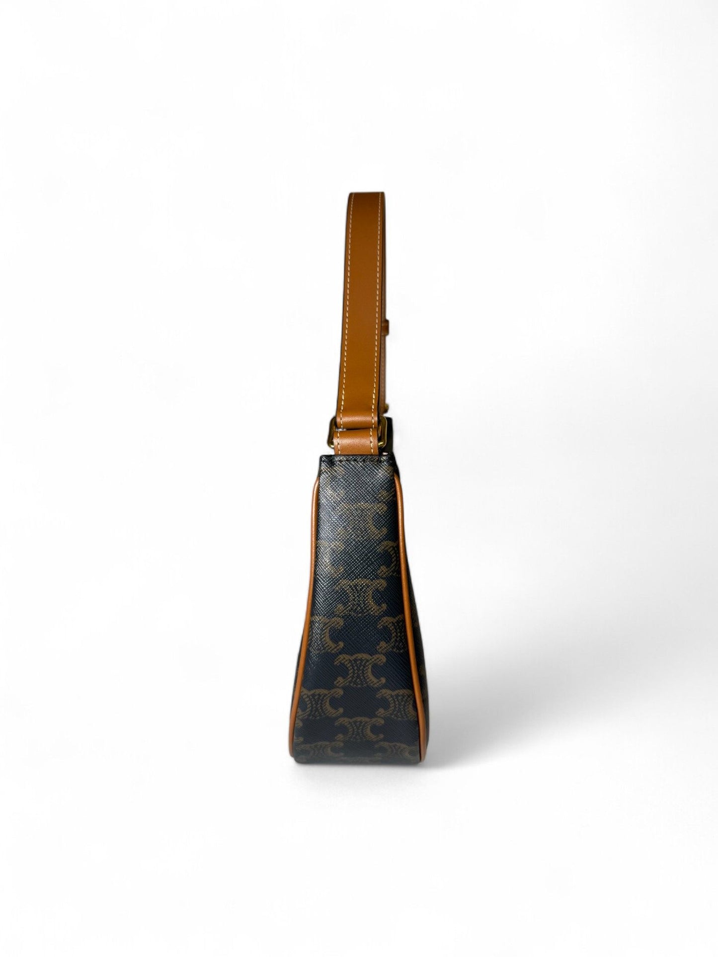 Celine- Dark Blue Triomphe Ava Crescent Bag | Retail Price: $1,900