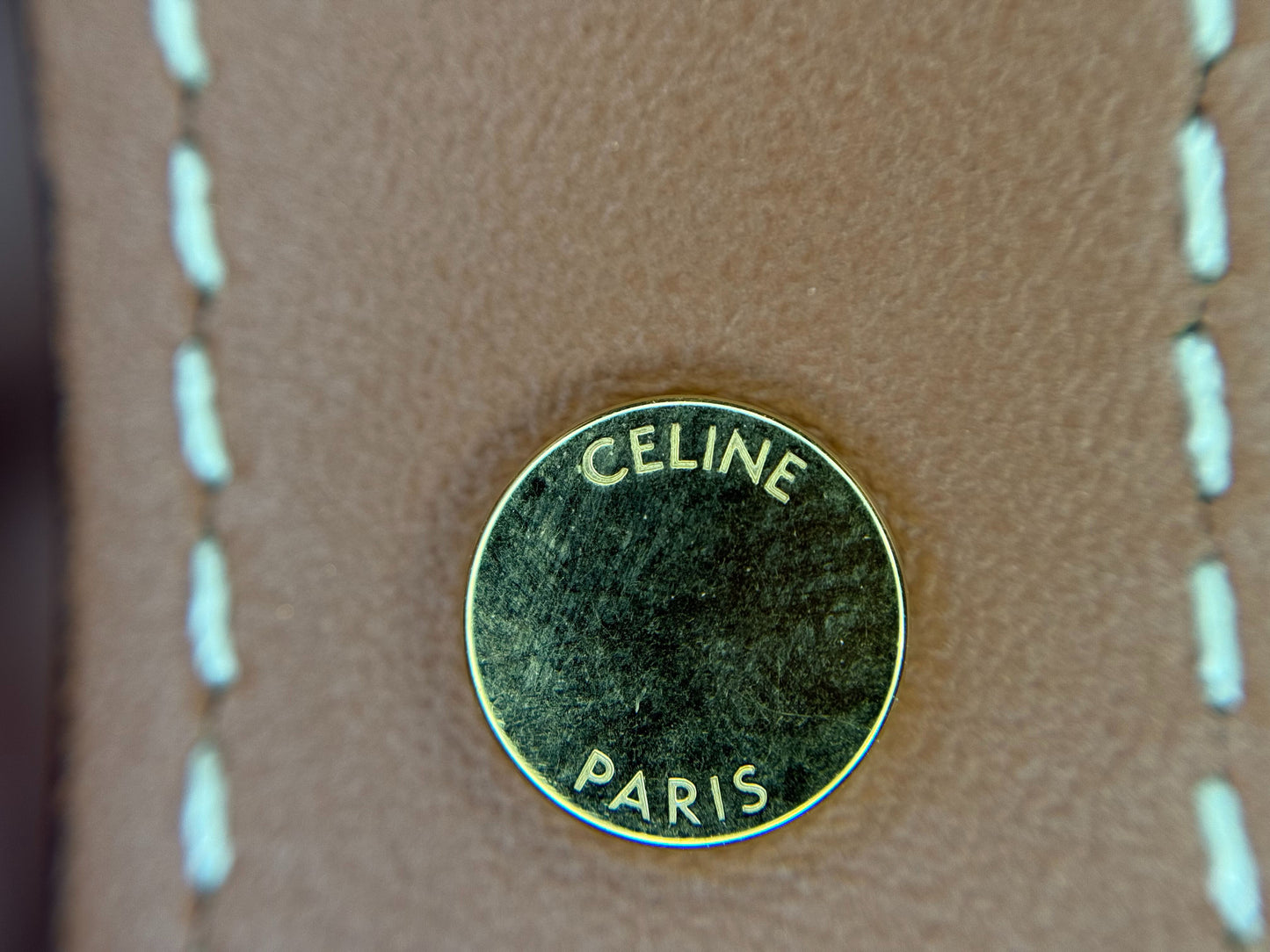 Celine- Dark Blue Triomphe Ava Crescent Bag | Retail Price: $1,900