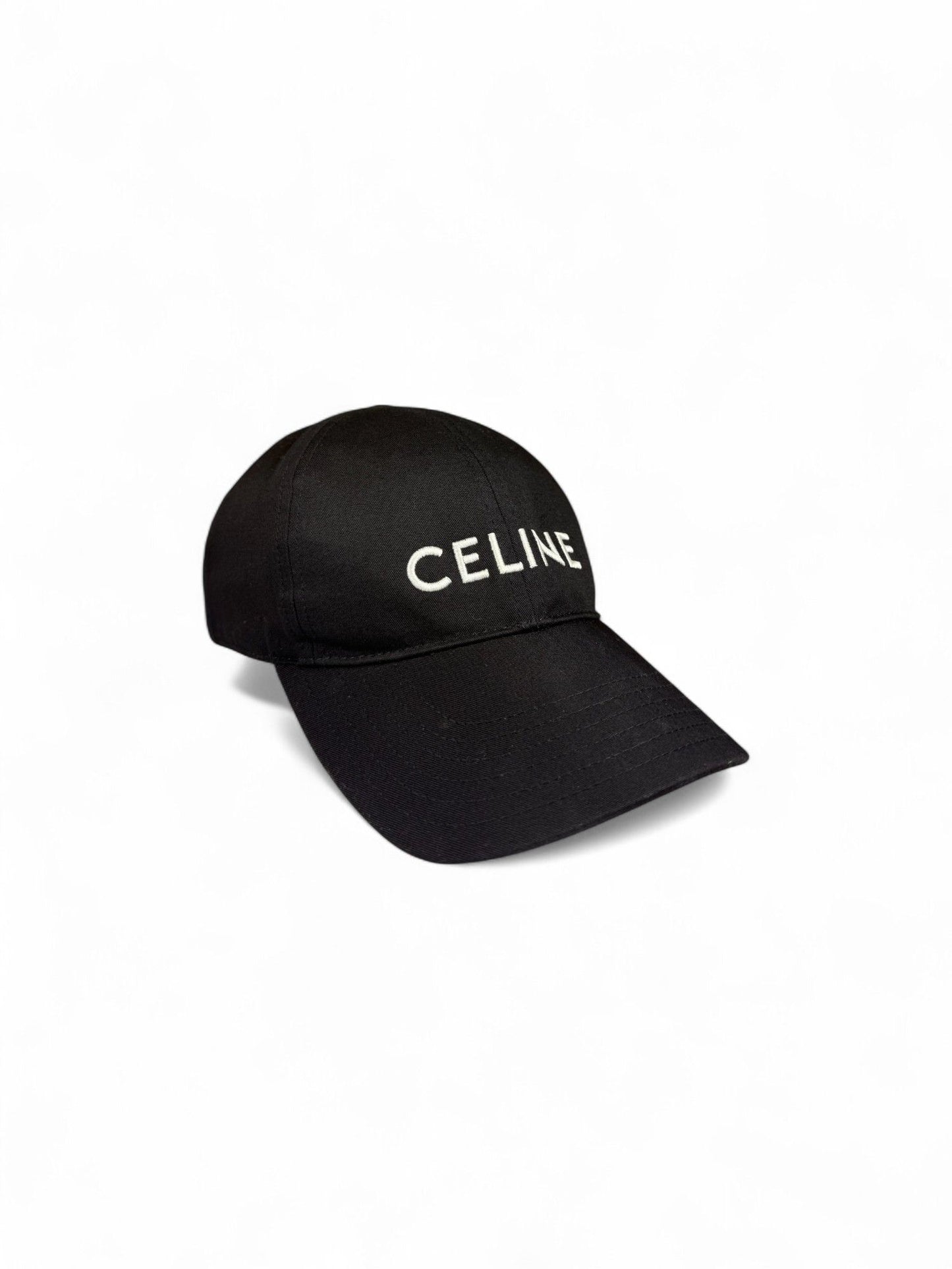 Celine- Black Embroidered Logo Baseball Cap- M | Retail Price: $690