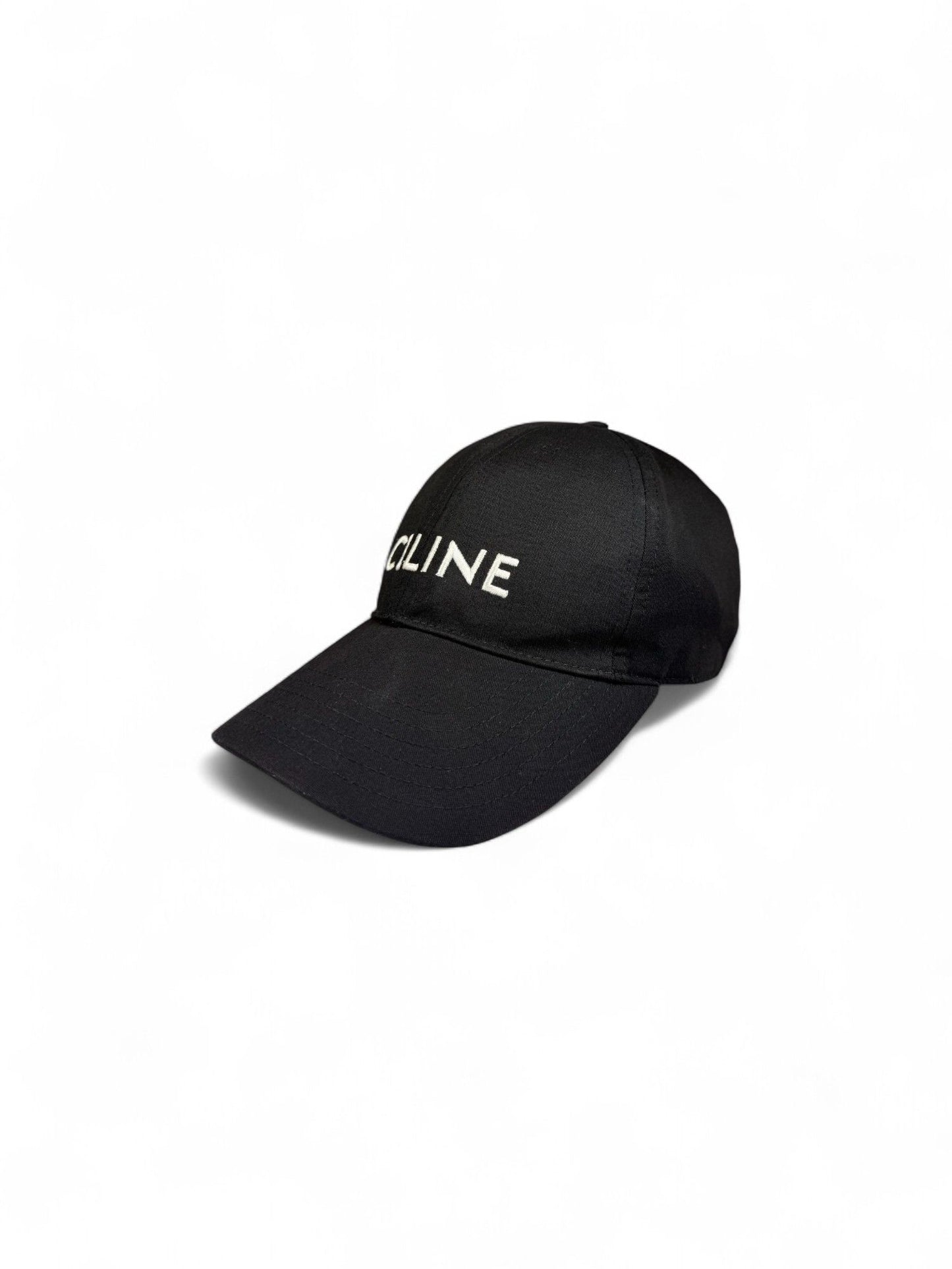 Celine- Black Embroidered Logo Baseball Cap- M | Retail Price: $690