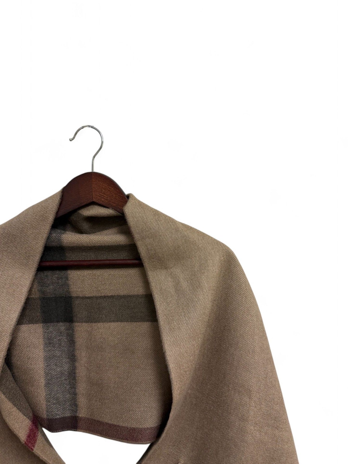 Burberry- Heritage Check Reversible Cashmere/Wool Cape Shawl | Retail Price: $1,890
