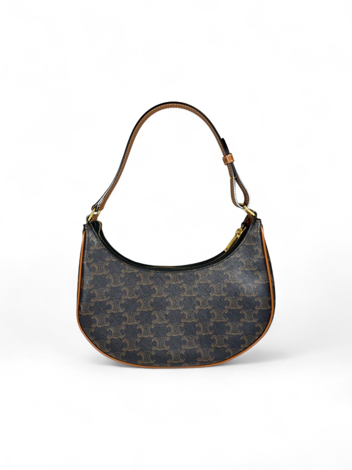 Celine- Dark Blue Triomphe Ava Crescent Bag | Retail Price: $1,900