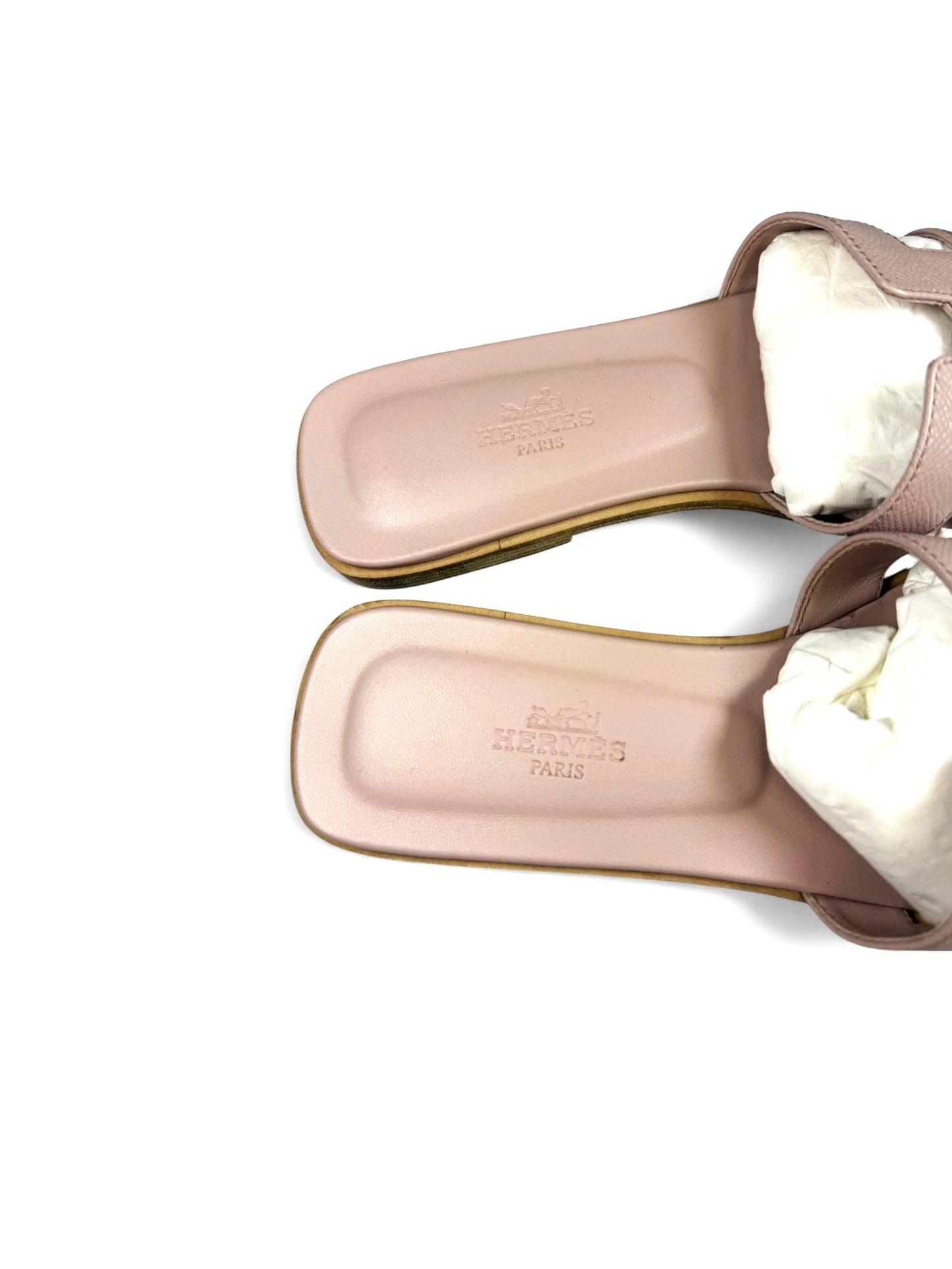Hermès-Classic Oran Ceramic Pink H Sandal-36.5 | Retail Price: $814