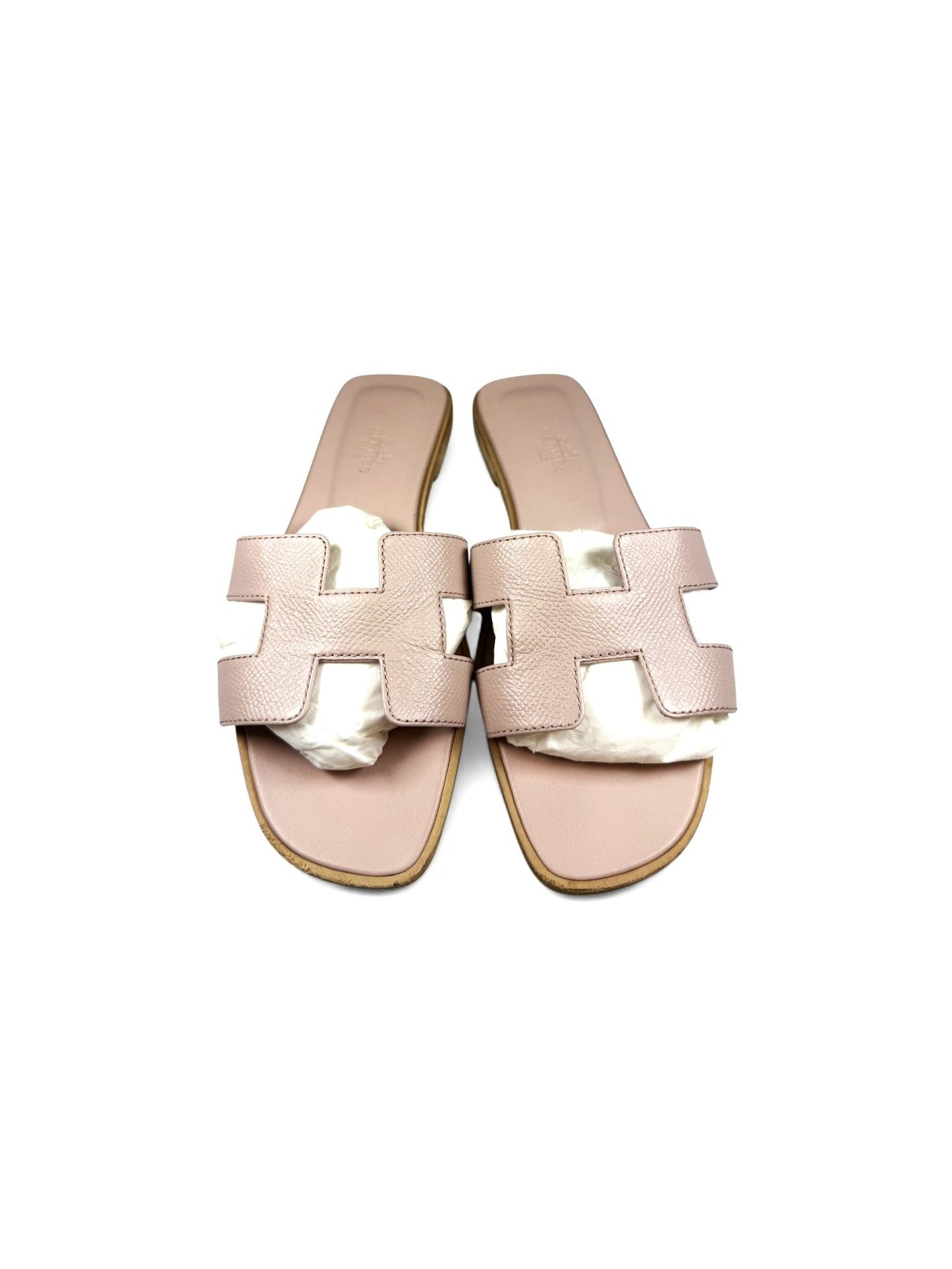 Hermès-Classic Oran Ceramic Pink H Sandal-36.5 | Retail Price: $814