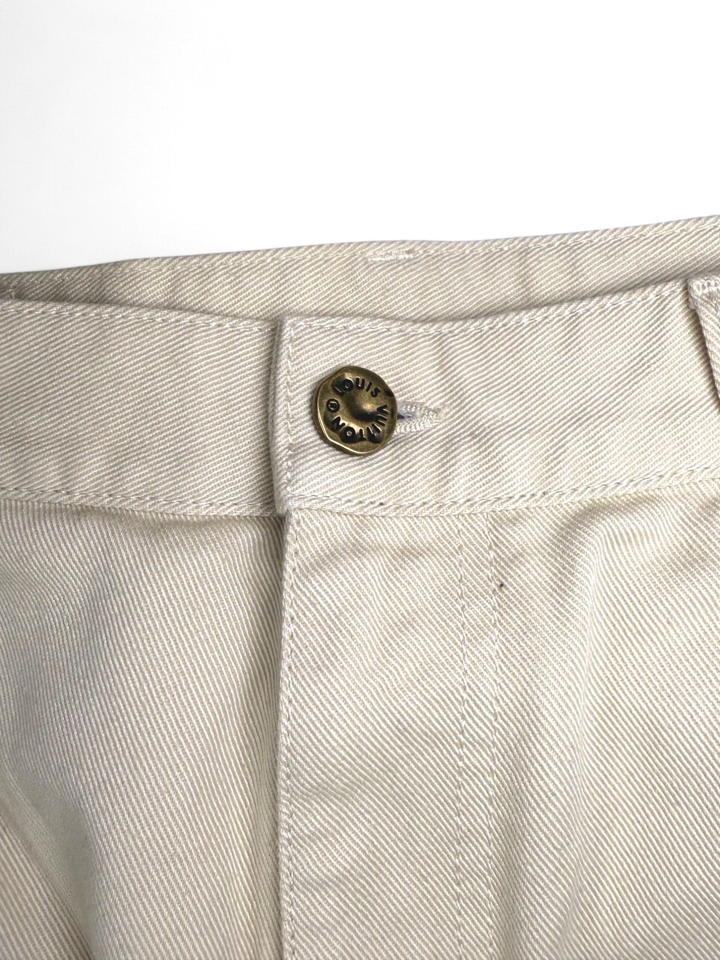 Louis Vuitton-23FW Embroidered Logomania Zip Jeans-36 | Retail Price: $2414