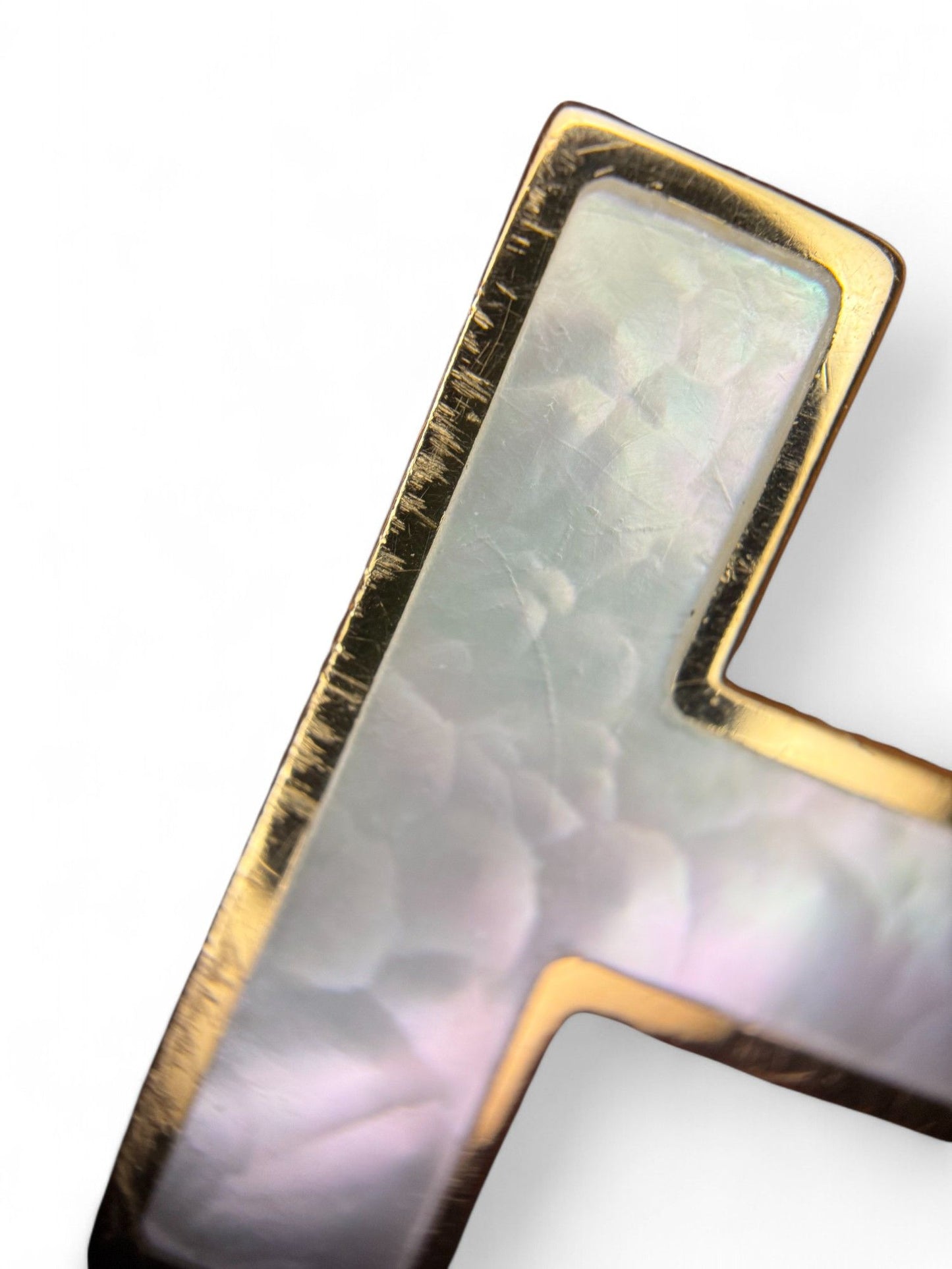 Tiffany & Co. T-Square Mother-of-Pearl Inset 18K Yellow Gold Bangle Bracelet – Retail Price: $3,292