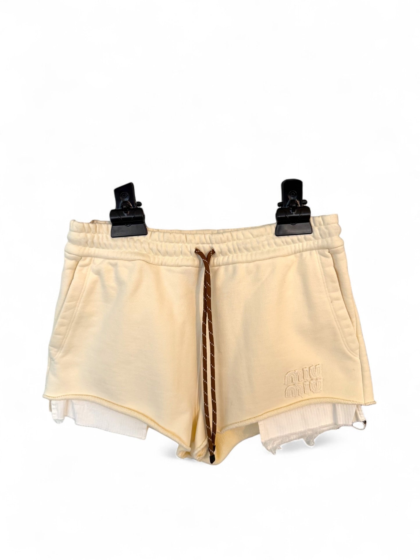 Miu Miu-2024SS Beige Logo Shorts-Size 38 | Retail Price: $1300