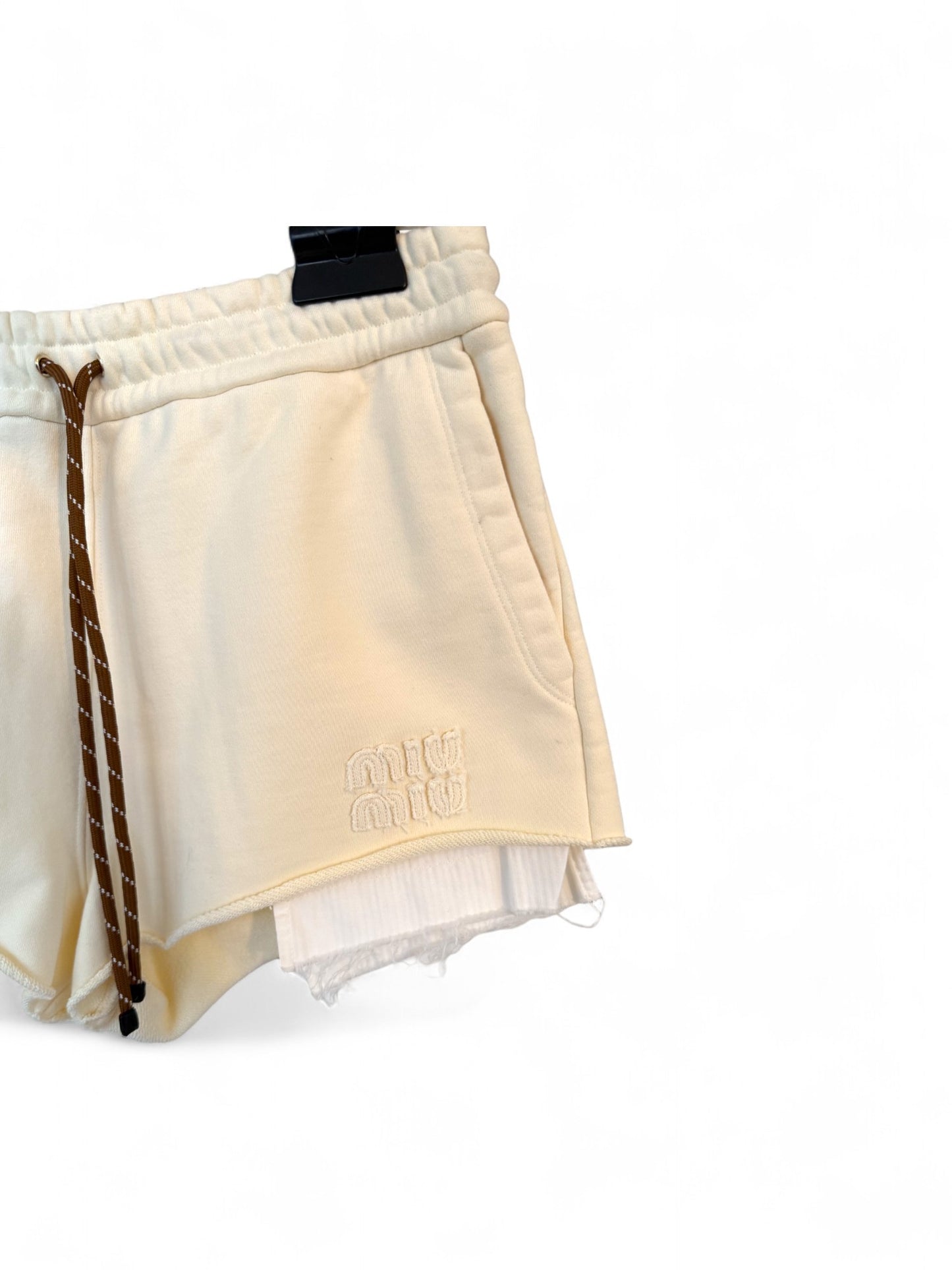 Miu Miu-2024SS Beige Logo Shorts-Size 38 | Retail Price: $1300