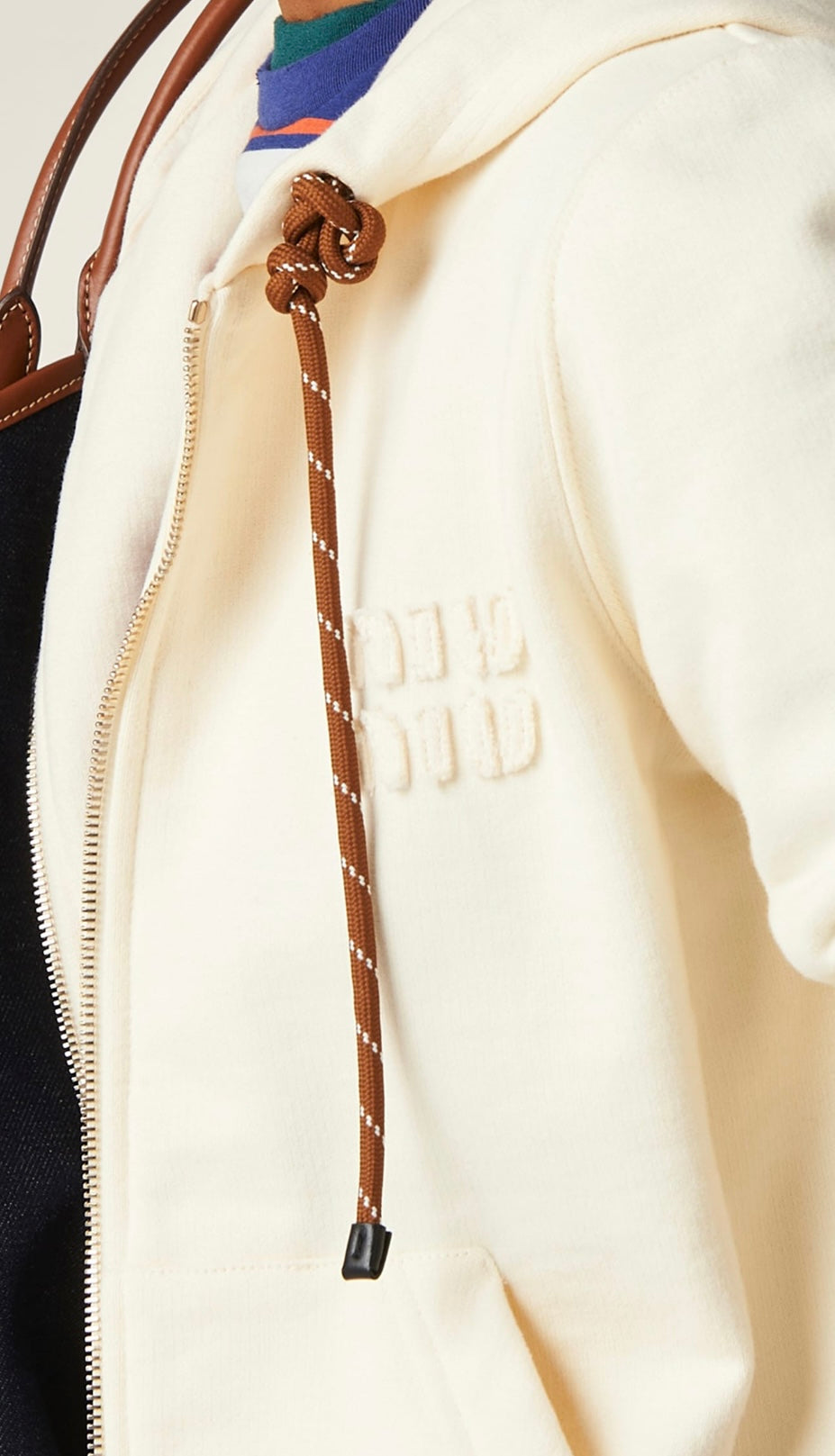MiuMiu-Cream Hoodie 24ss-Size L | Retail Price: $2180