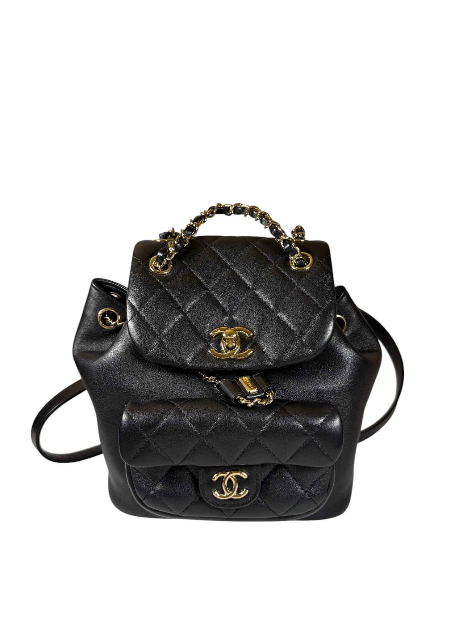 chanel leather black backpack Chanel Duma Quilted Calfskin Leather Backpack – Black – 99% – REWAVE