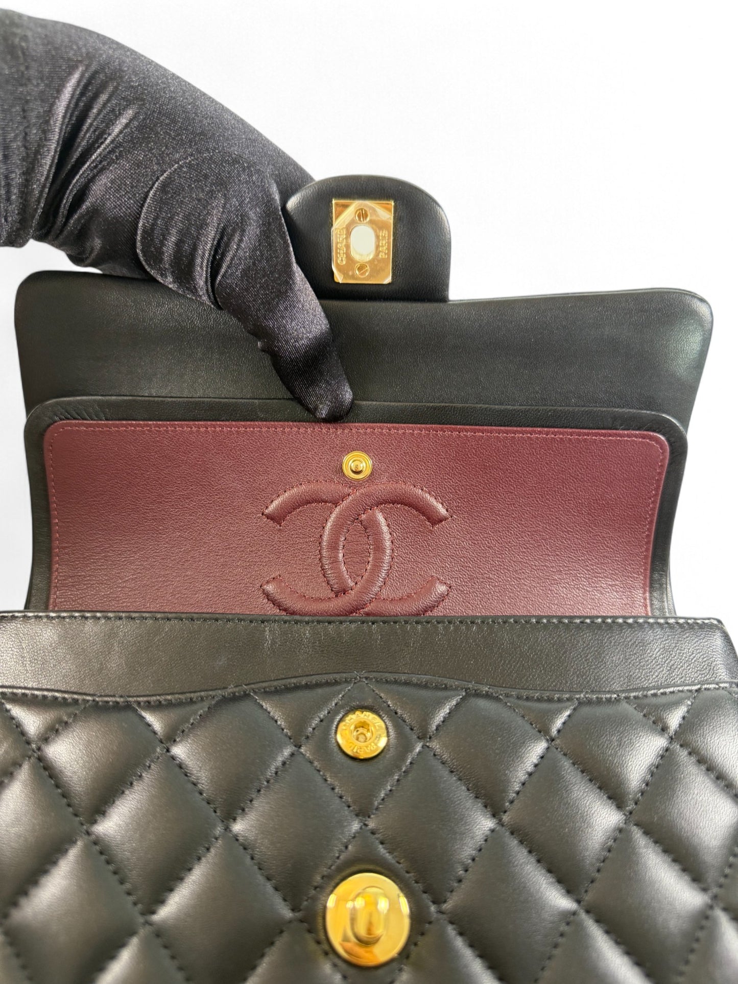 Chanel Classic Flap CF REV Black Lambskin Shoulder Bag – Retail Price: $11,600 USD
