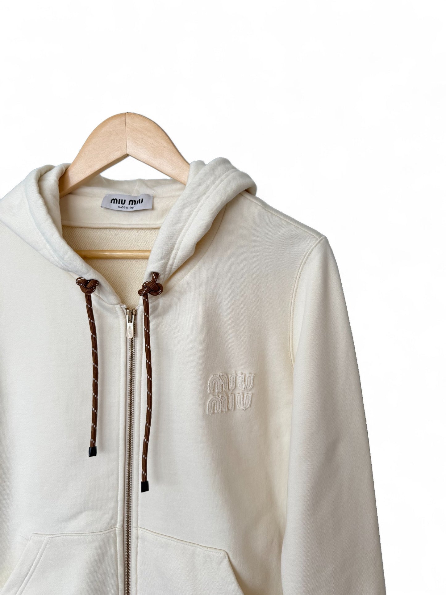 Miu Miu FW24 Off-White Hooded Sweatshirt – Retail Price: $1,050 USD
