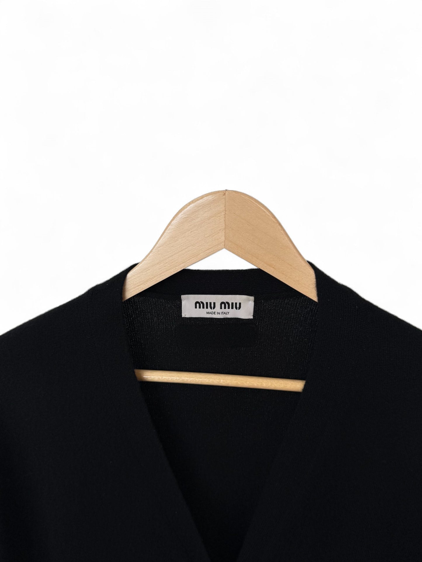 Miu Miu FW22 Black Colorblock V-Neck Knit Cardigan – Retail Price: $3,250 USD