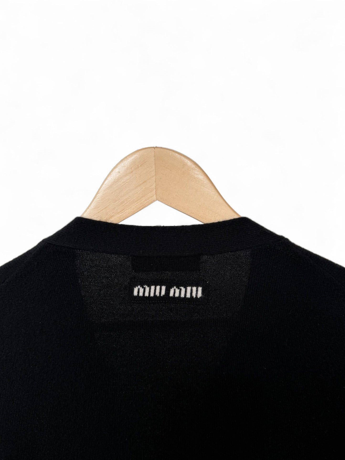 Miu Miu FW22 Black Colorblock V-Neck Knit Cardigan – Retail Price: $3,250 USD